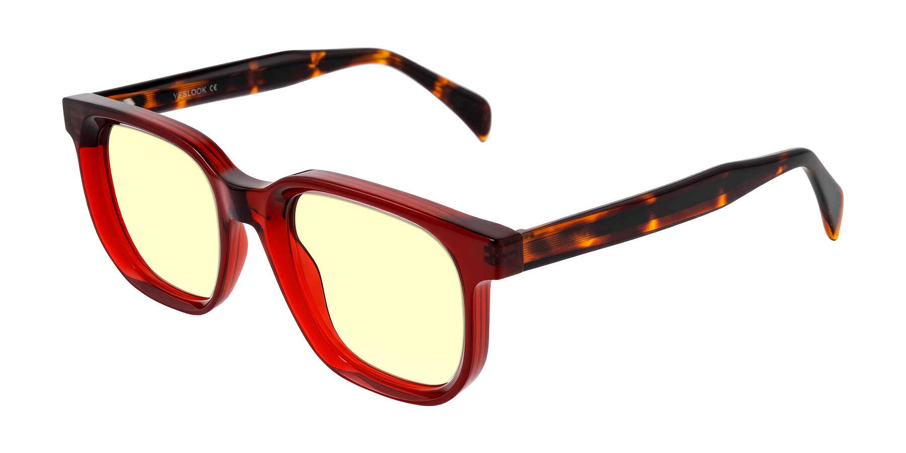 Angle of Mysterious in Wine/Tortoise with Light Yellow Tinted Lenses