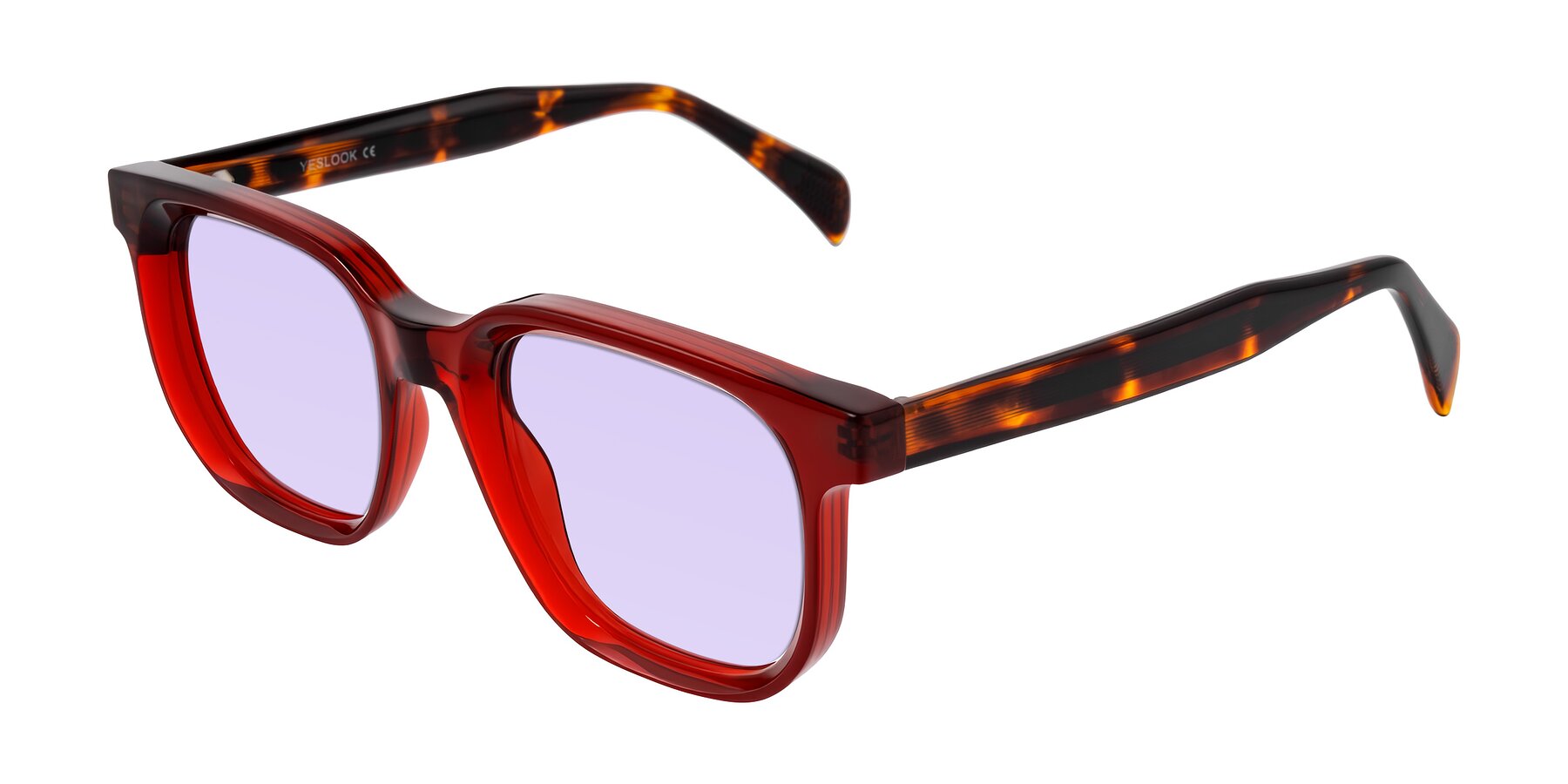 Angle of Mysterious in Wine/Tortoise with Light Purple Tinted Lenses