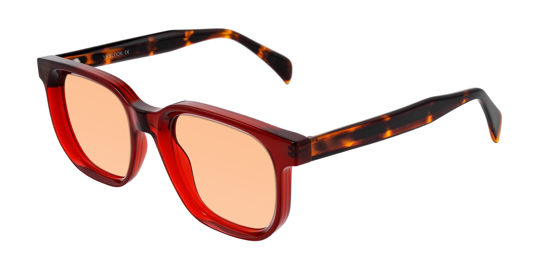 Angle of Mysterious in Wine/Tortoise with Light Orange Tinted Lenses