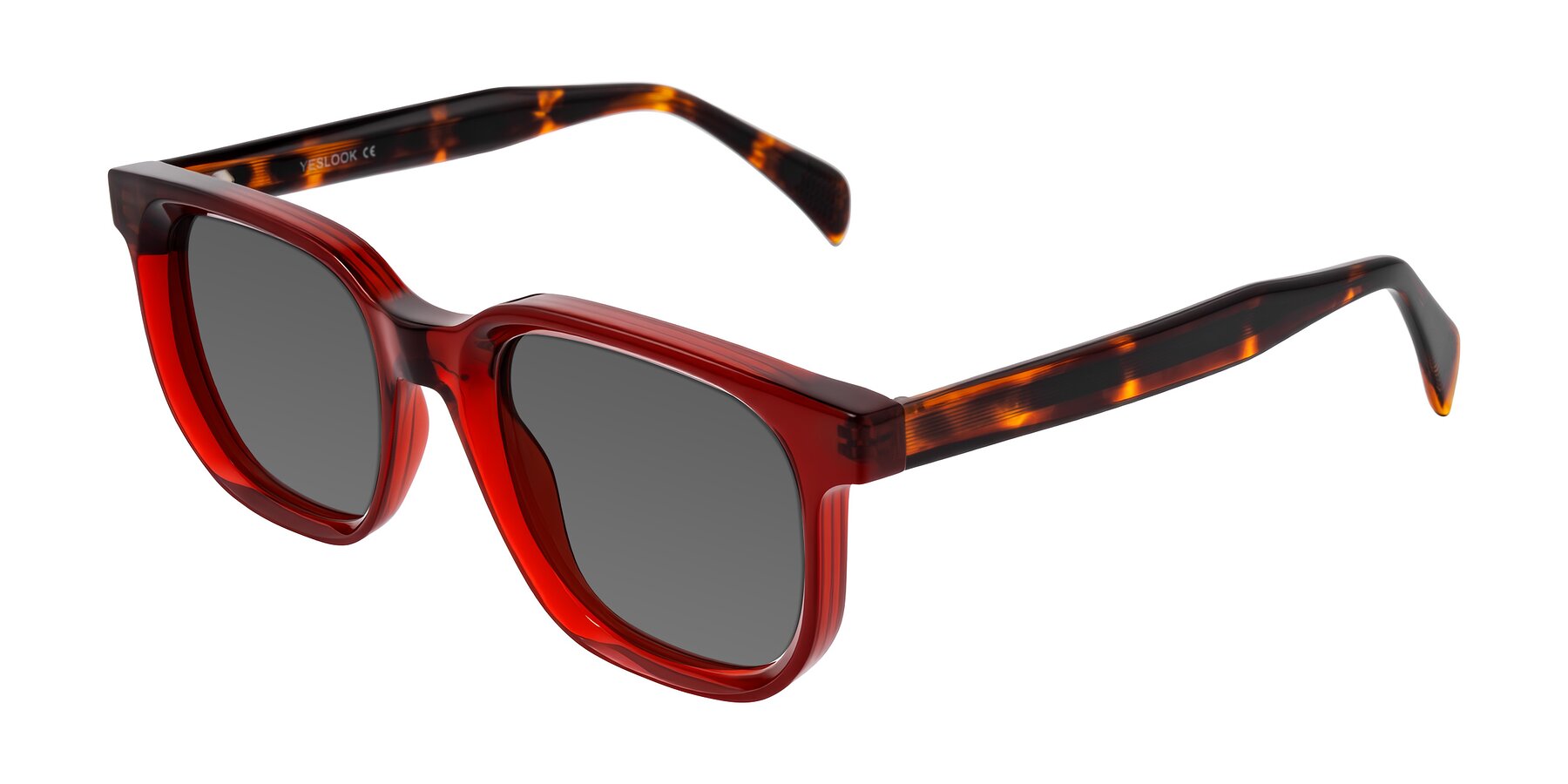 Angle of Mysterious in Wine/Tortoise with Medium Gray Tinted Lenses