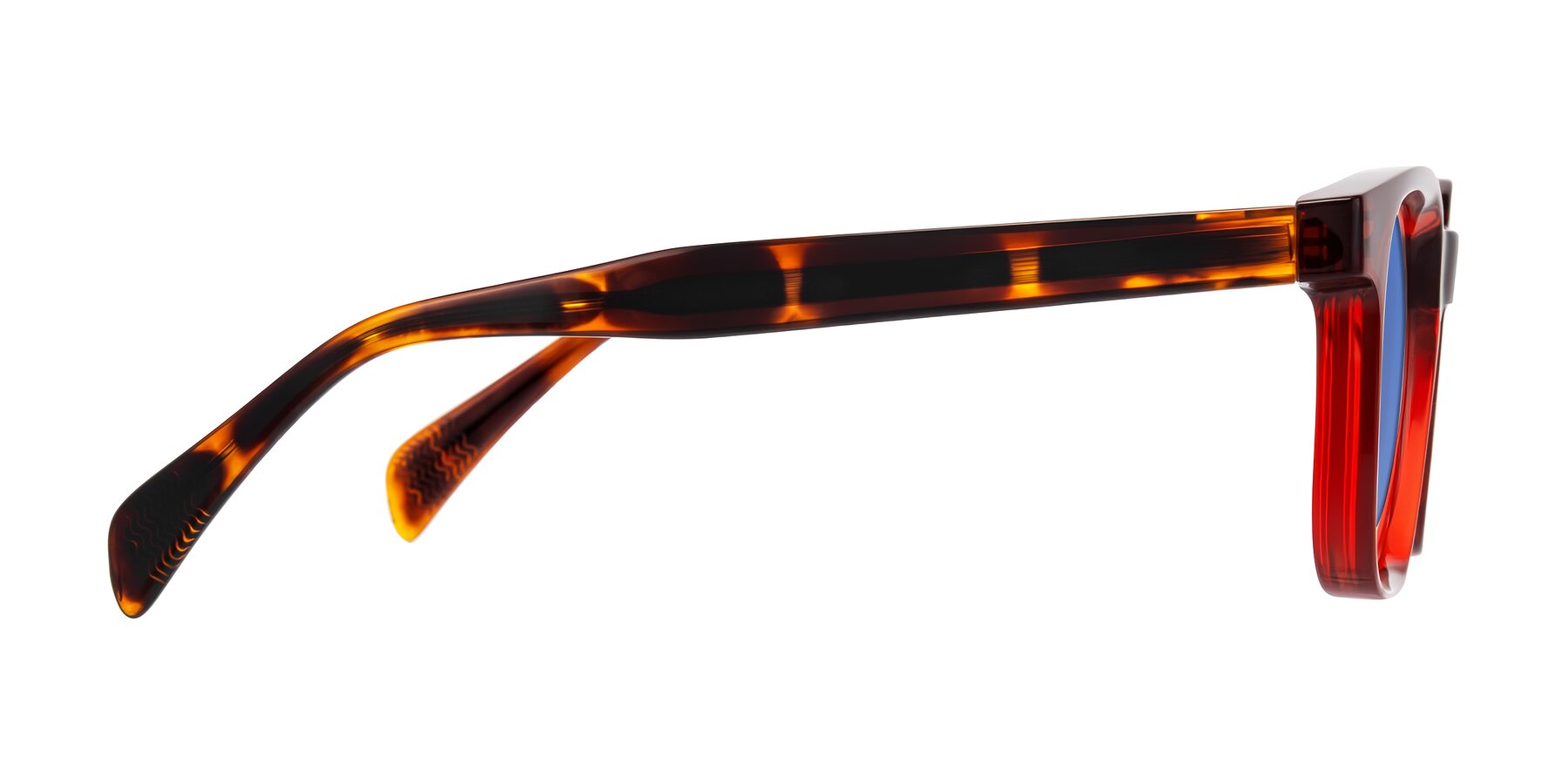 Side of Mysterious in Wine/Tortoise with Blue Tinted Lenses