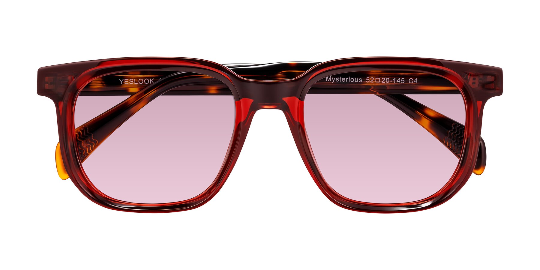 Folded Front of Mysterious in Wine/Tortoise with Light Wine Tinted Lenses