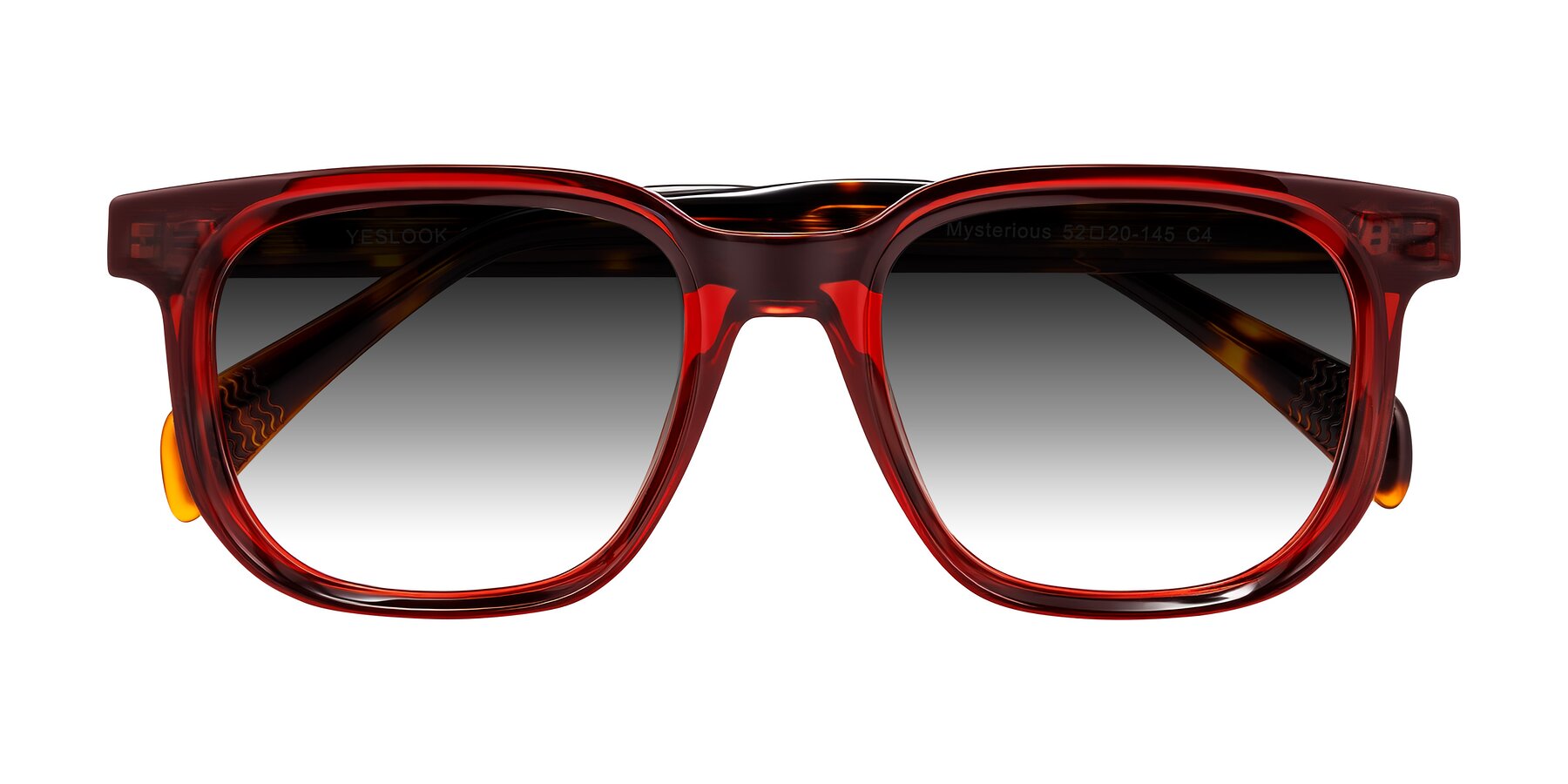 Folded Front of Mysterious in Wine/Tortoise with Gray Gradient Lenses