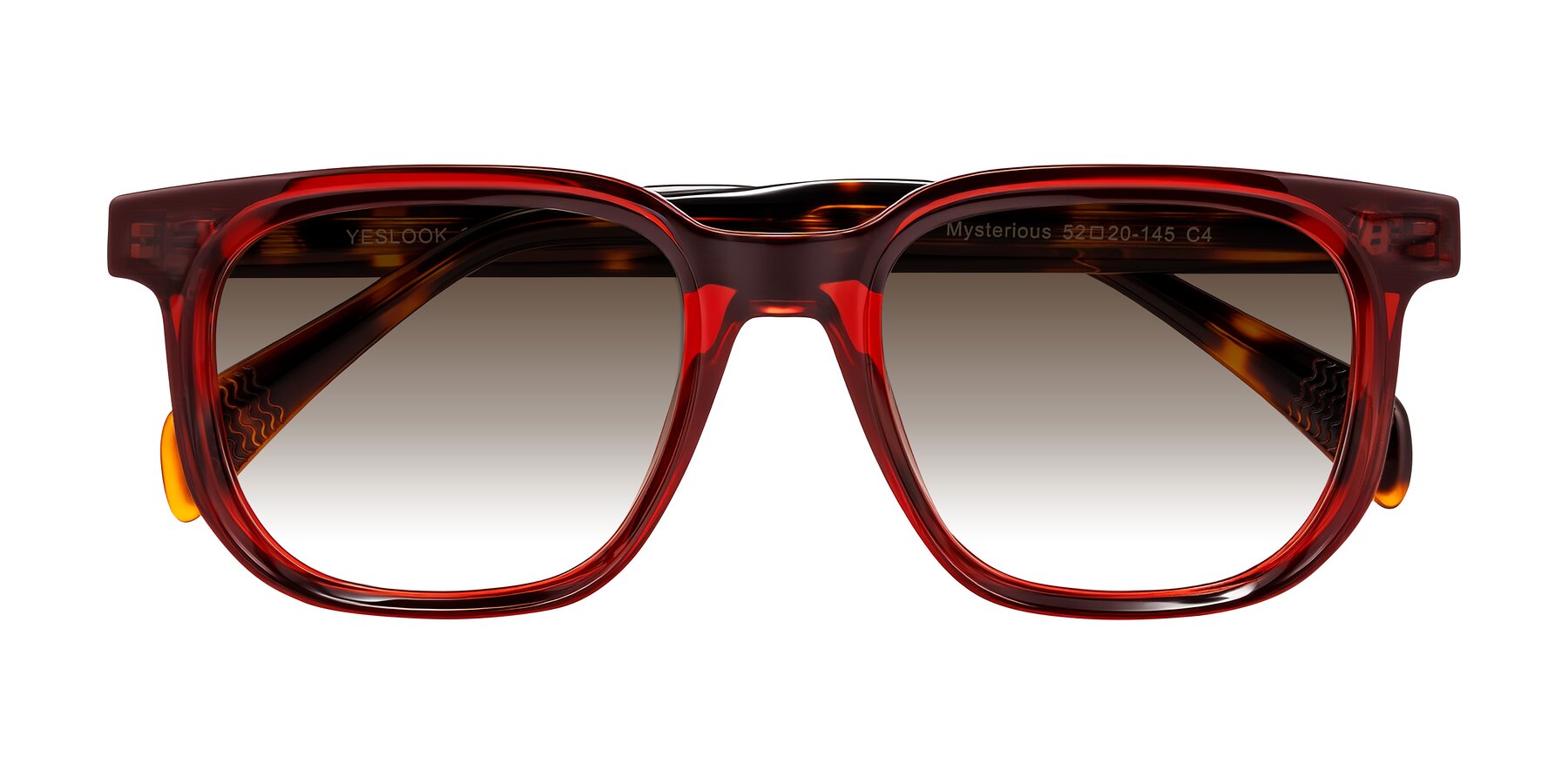 Folded Front of Mysterious in Wine/Tortoise with Brown Gradient Lenses