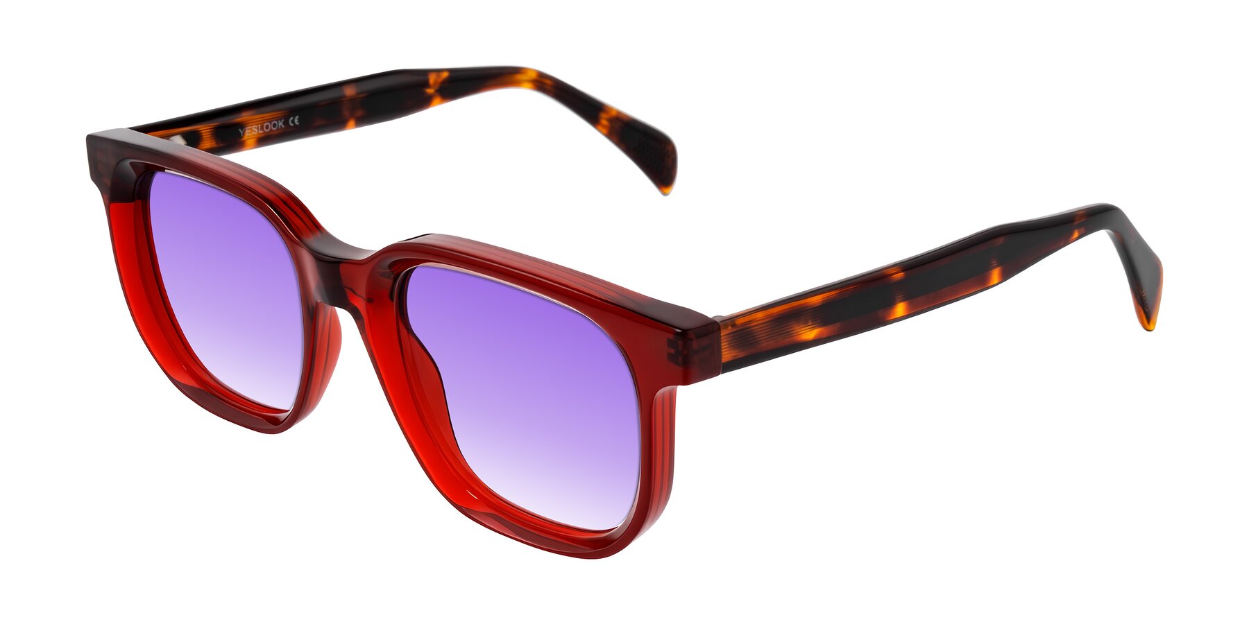 Angle of Mysterious in Wine/Tortoise with Purple Gradient Lenses