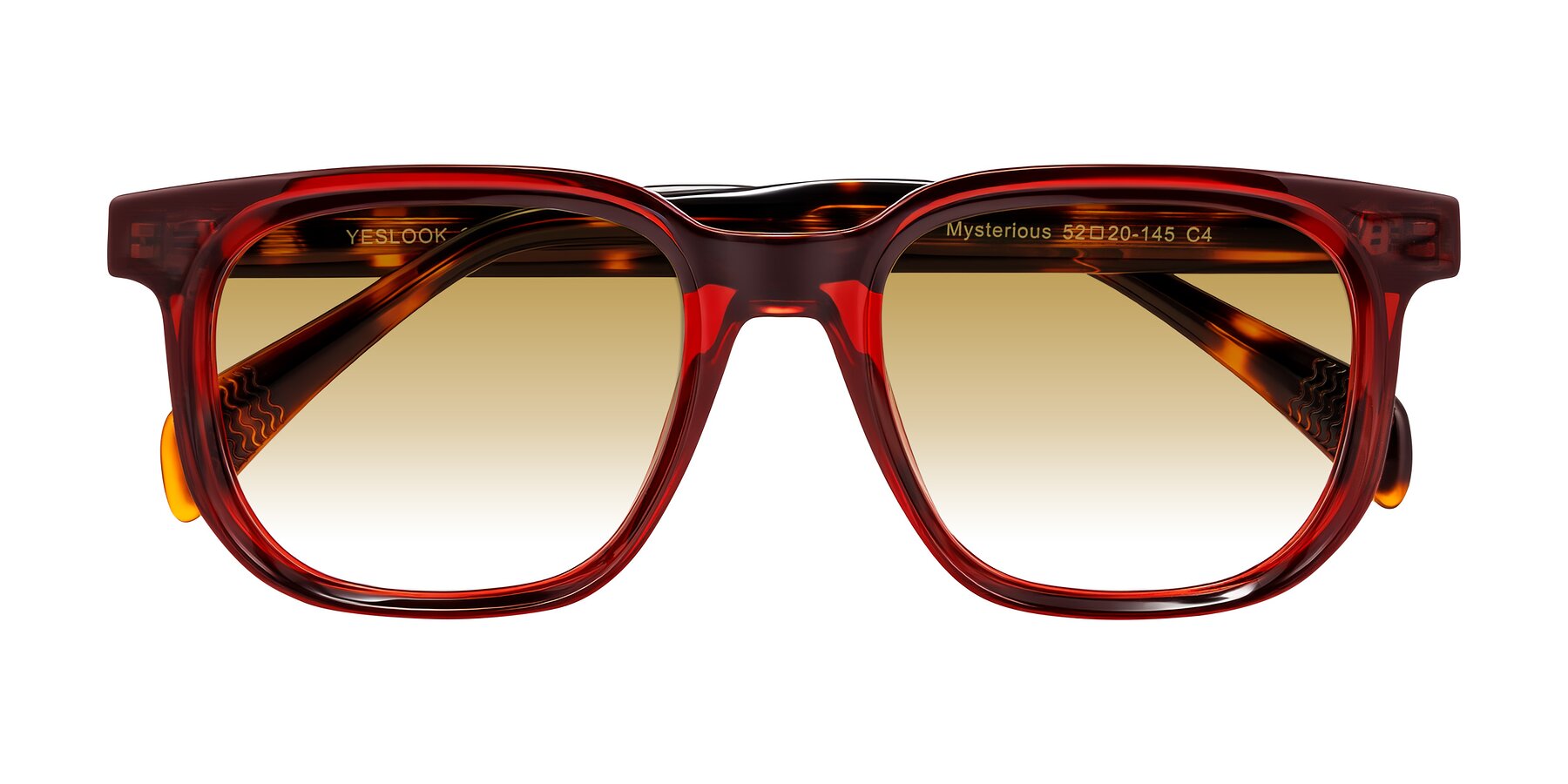 Folded Front of Mysterious in Wine/Tortoise with Champagne Gradient Lenses