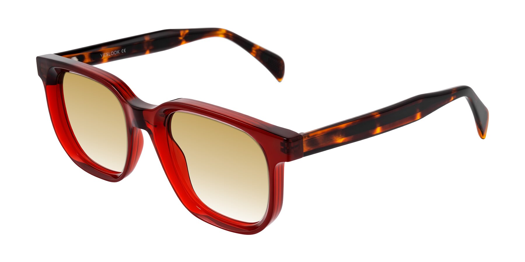 Angle of Mysterious in Wine/Tortoise with Champagne Gradient Lenses