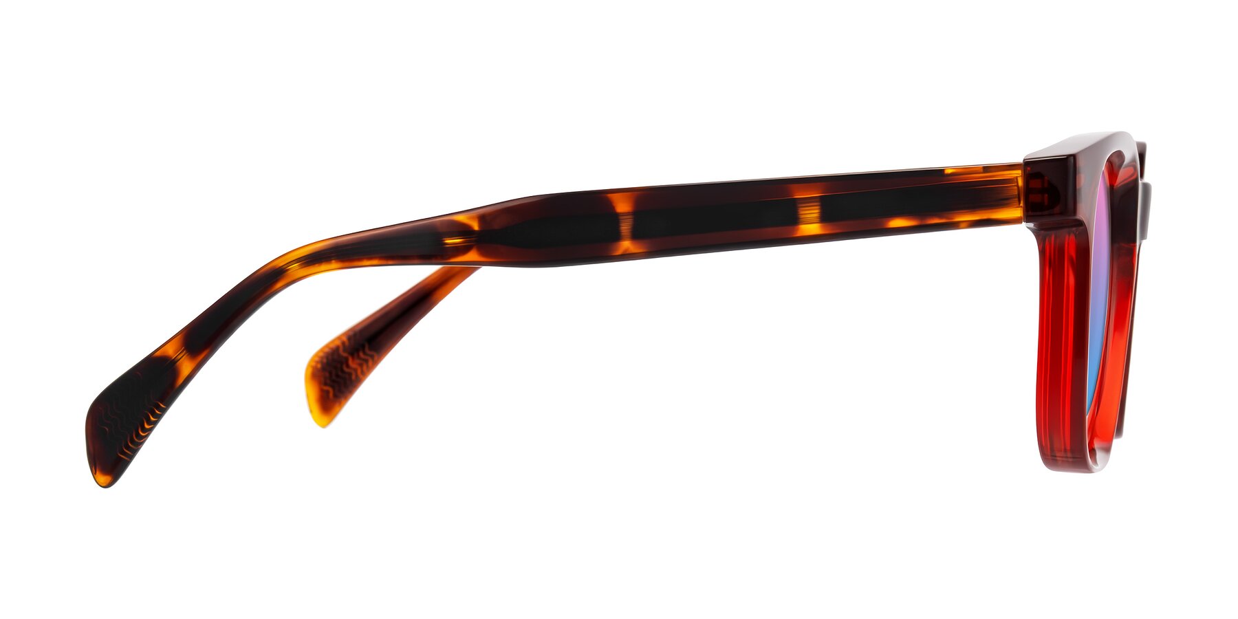 Side of Mysterious in Wine/Tortoise with Pink / Blue Gradient Lenses