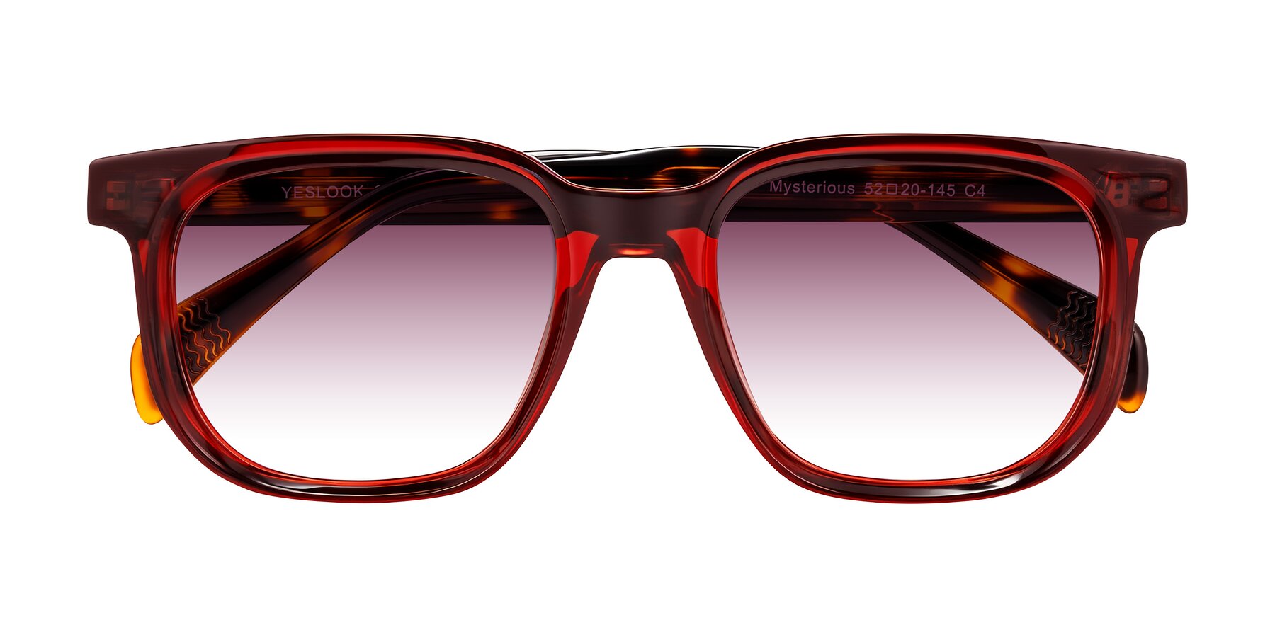 Folded Front of Mysterious in Wine/Tortoise with Wine Gradient Lenses