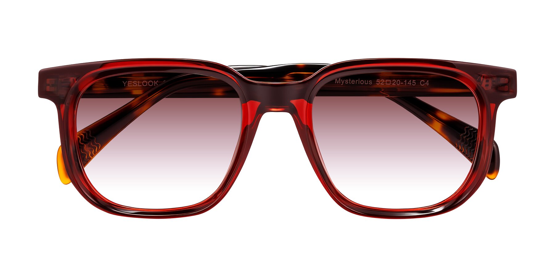 Folded Front of Mysterious in Wine/Tortoise with Garnet Gradient Lenses