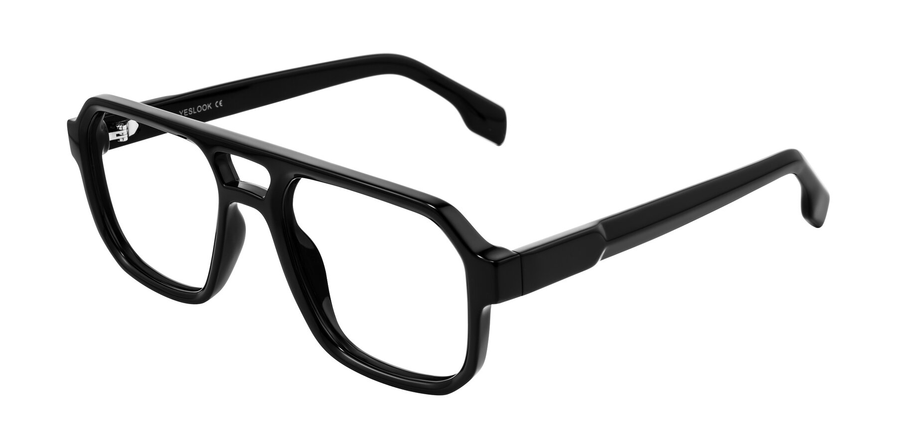 Angle of Beizaai in Black with Clear Eyeglass Lenses