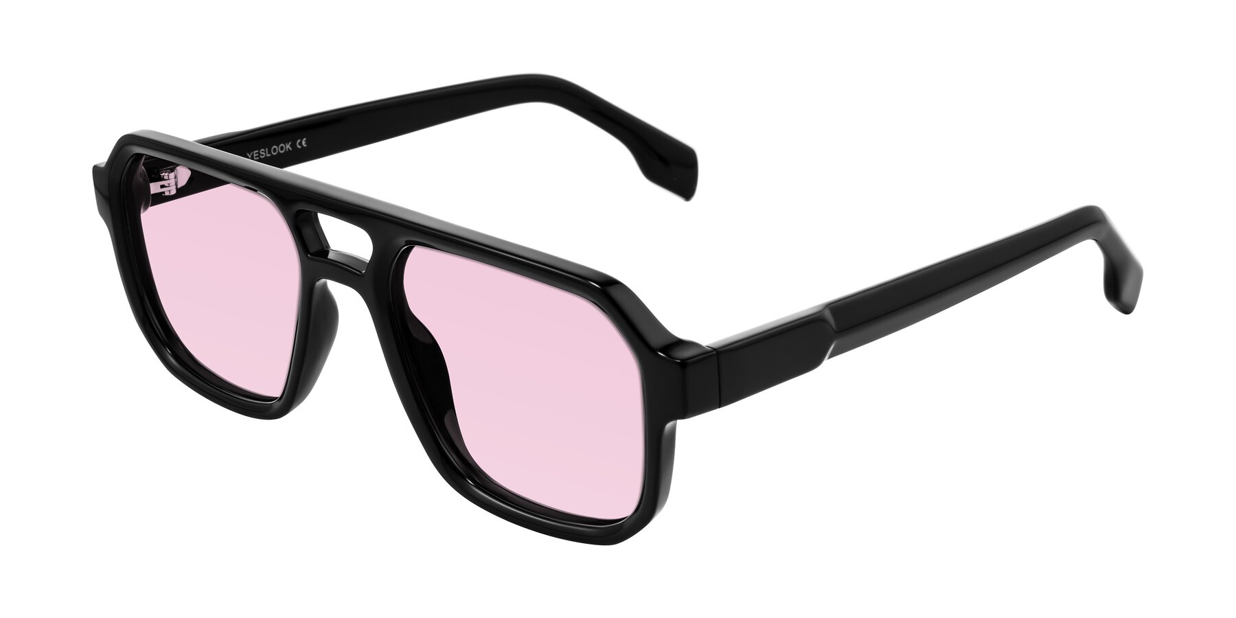 Angle of Beizaai in Black with Light Pink Tinted Lenses