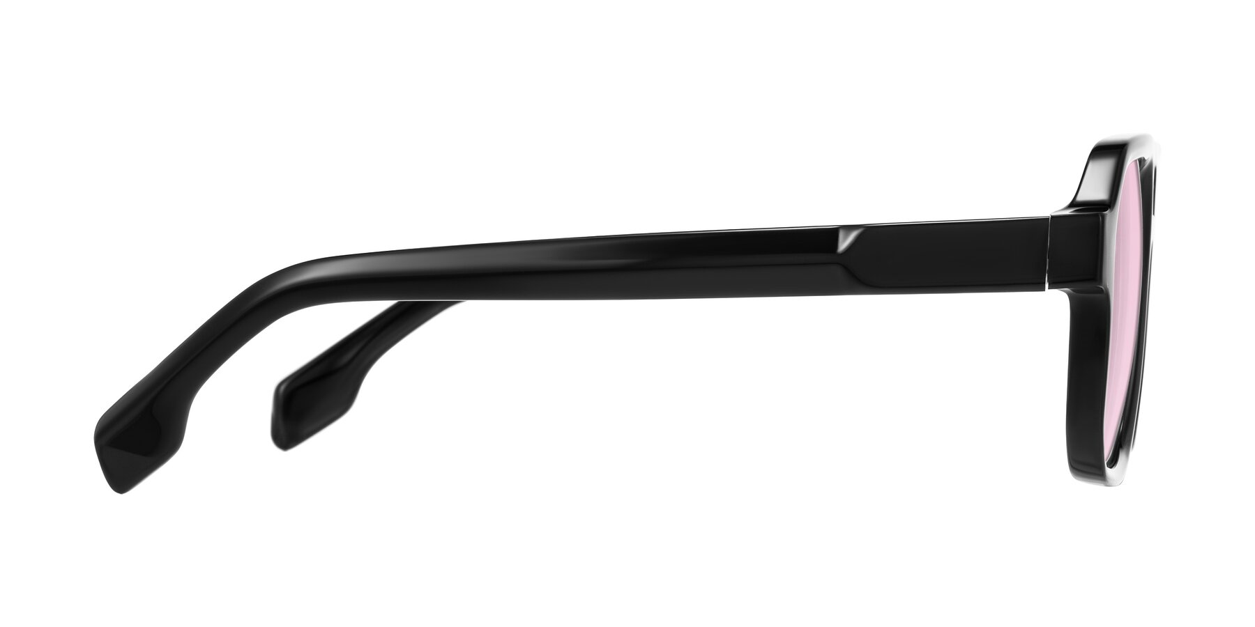 Side of Beizaai in Black with Light Pink Tinted Lenses