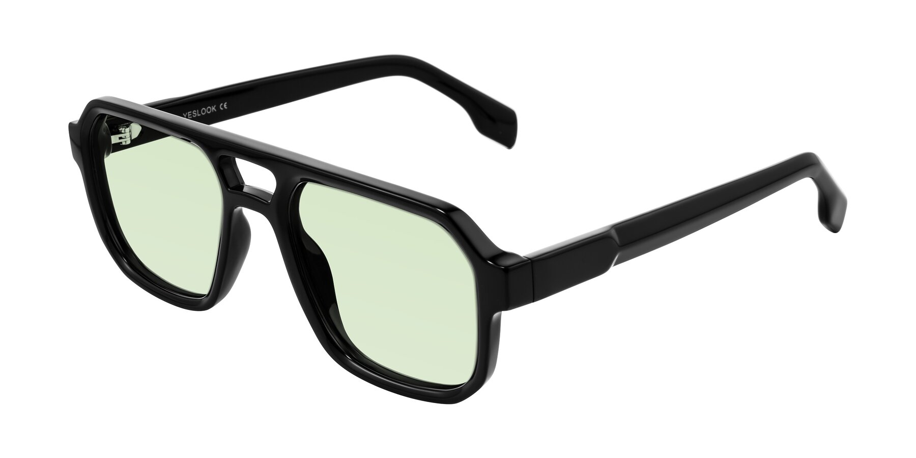 Angle of Beizaai in Black with Light Green Tinted Lenses
