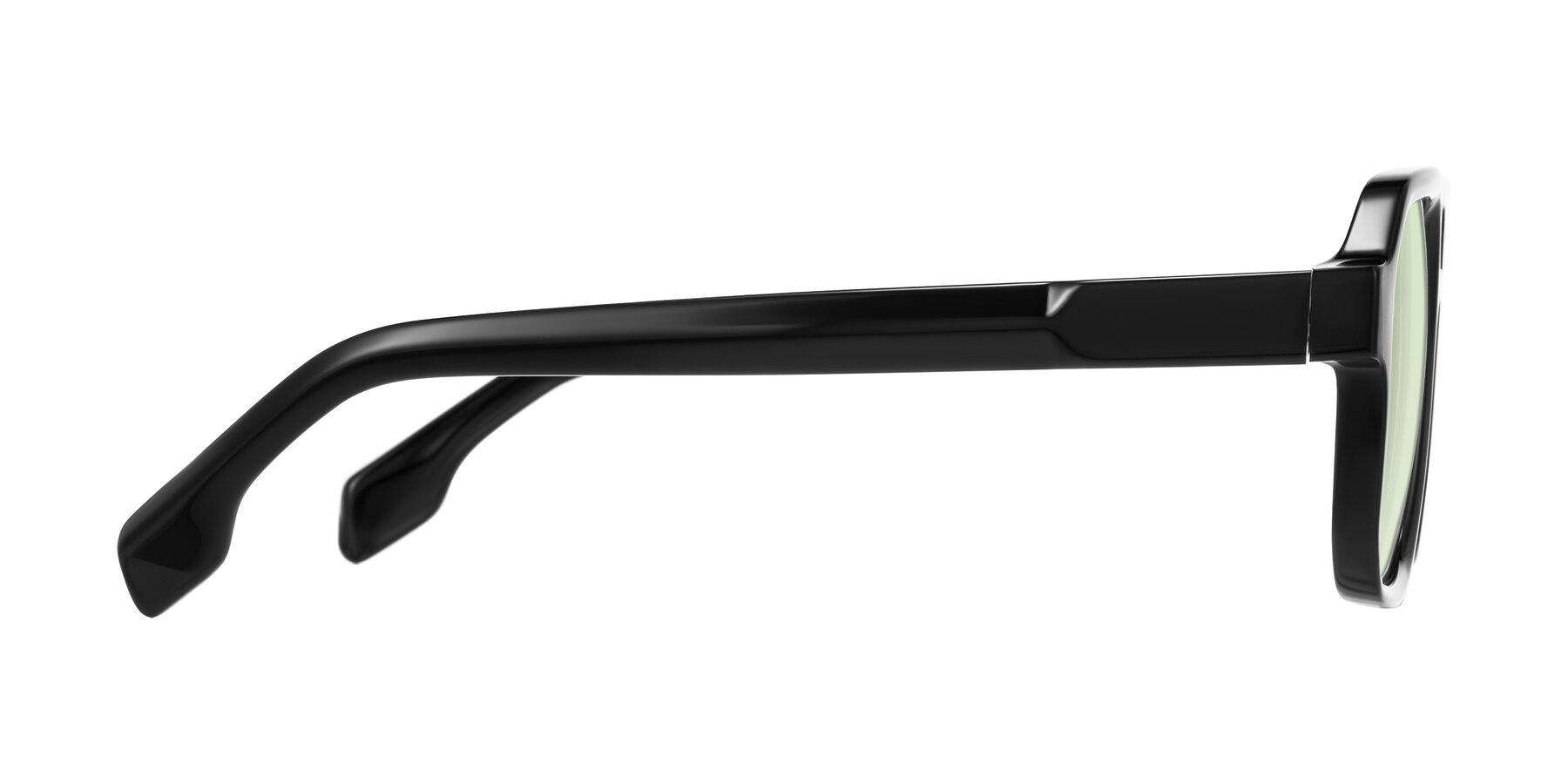 Side of Beizaai in Black with Light Green Tinted Lenses