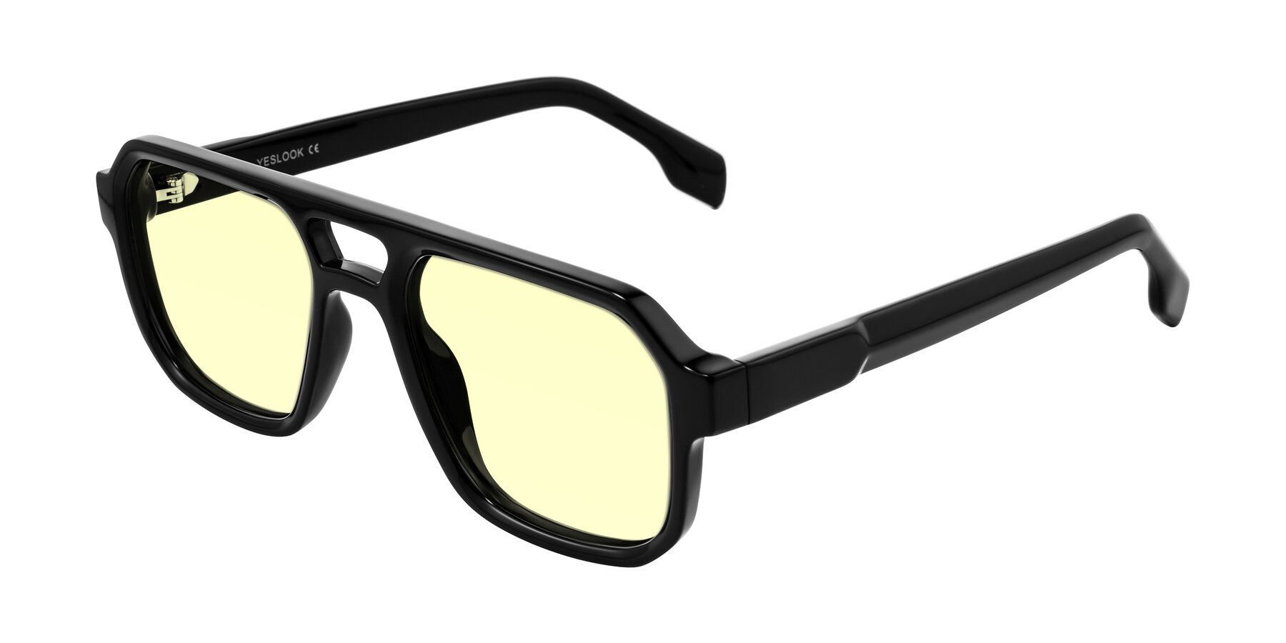 Angle of Beizaai in Black with Light Yellow Tinted Lenses