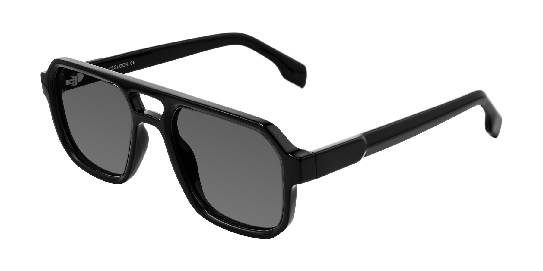 Angle of Beizaai in Black with Medium Gray Tinted Lenses