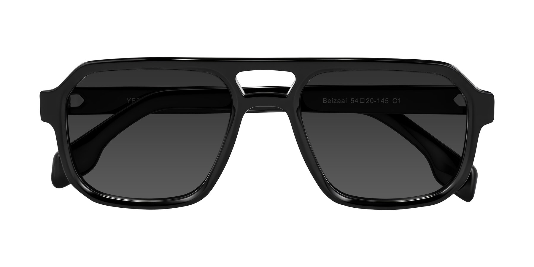 Folded Front of Beizaai in Black with Gray Tinted Lenses