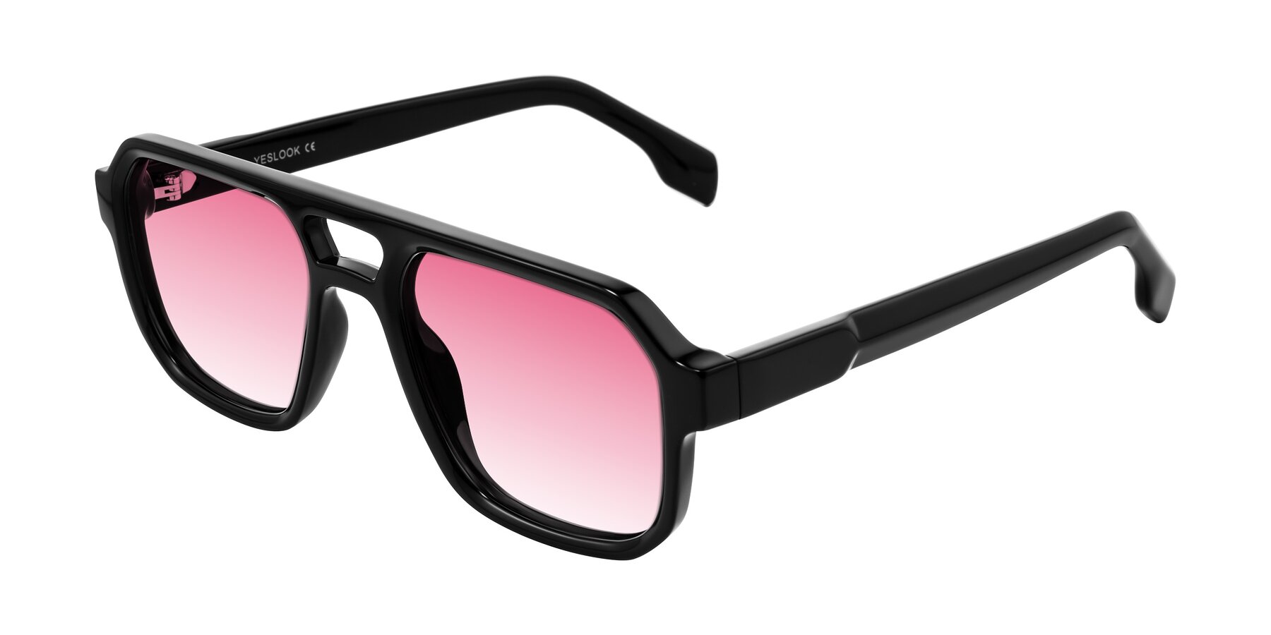 Angle of Beizaai in Black with Pink Gradient Lenses