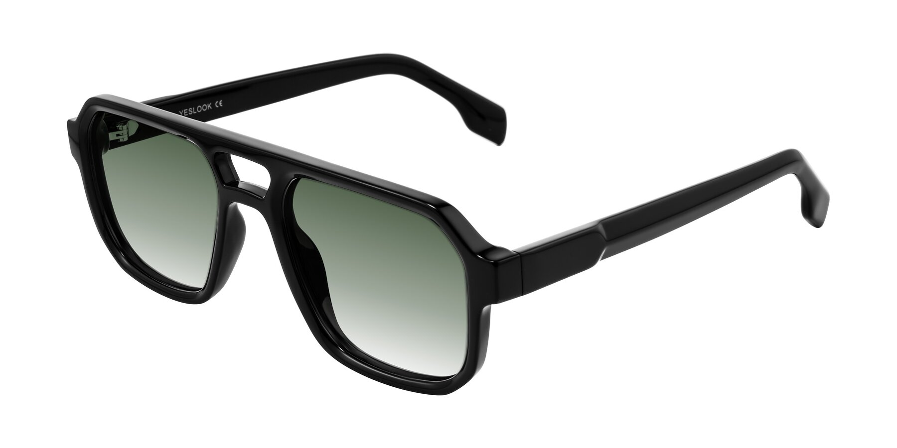 Angle of Beizaai in Black with Green Gradient Lenses