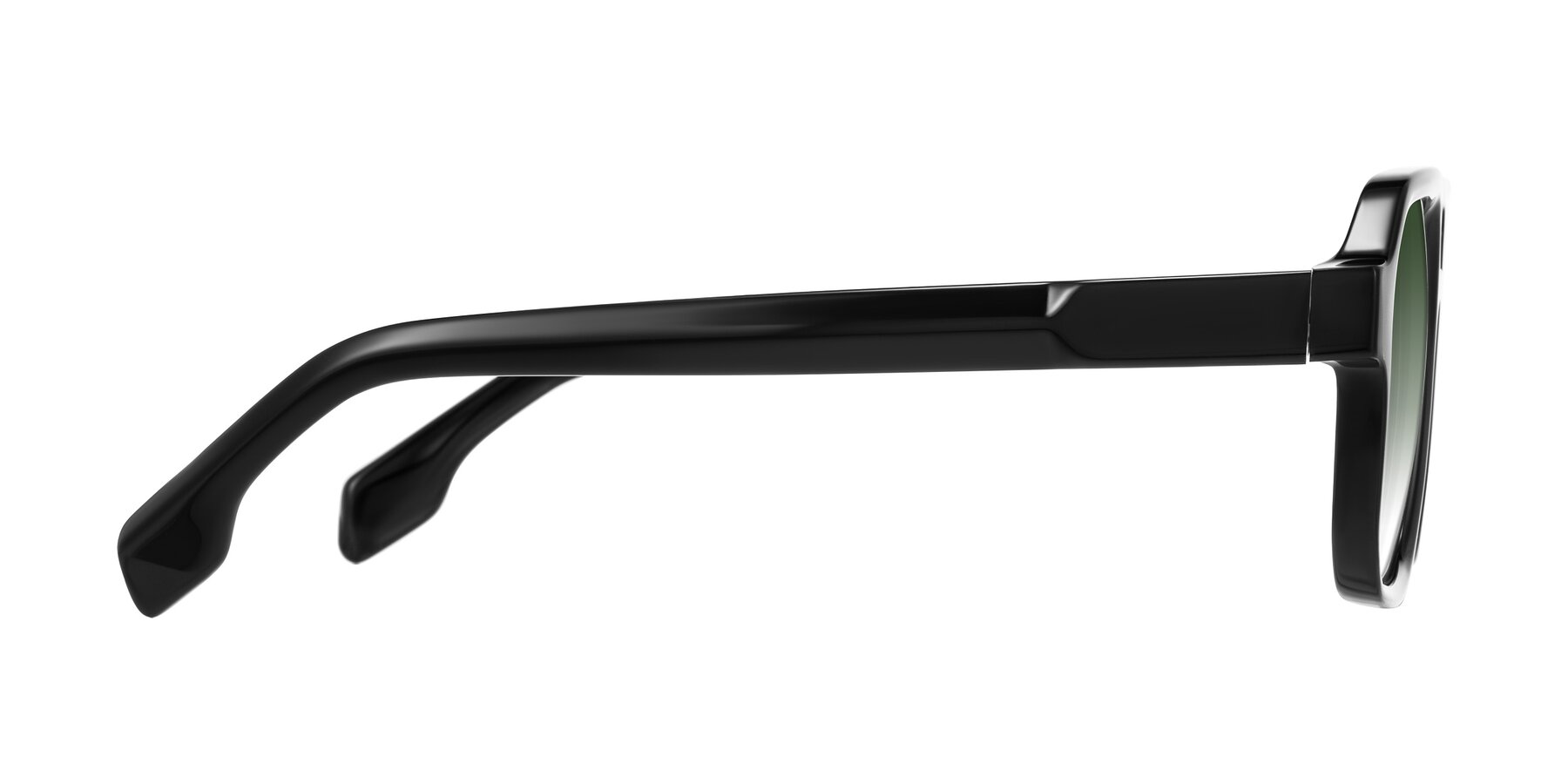 Side of Beizaai in Black with Green Gradient Lenses