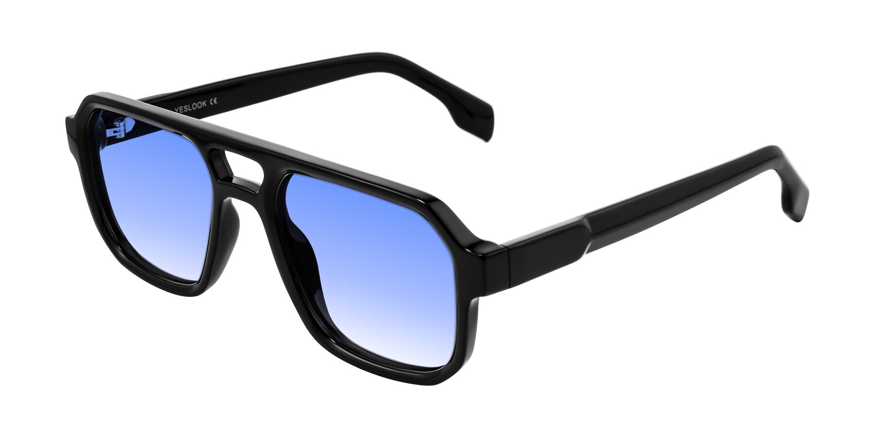 Angle of Beizaai in Black with Blue Gradient Lenses