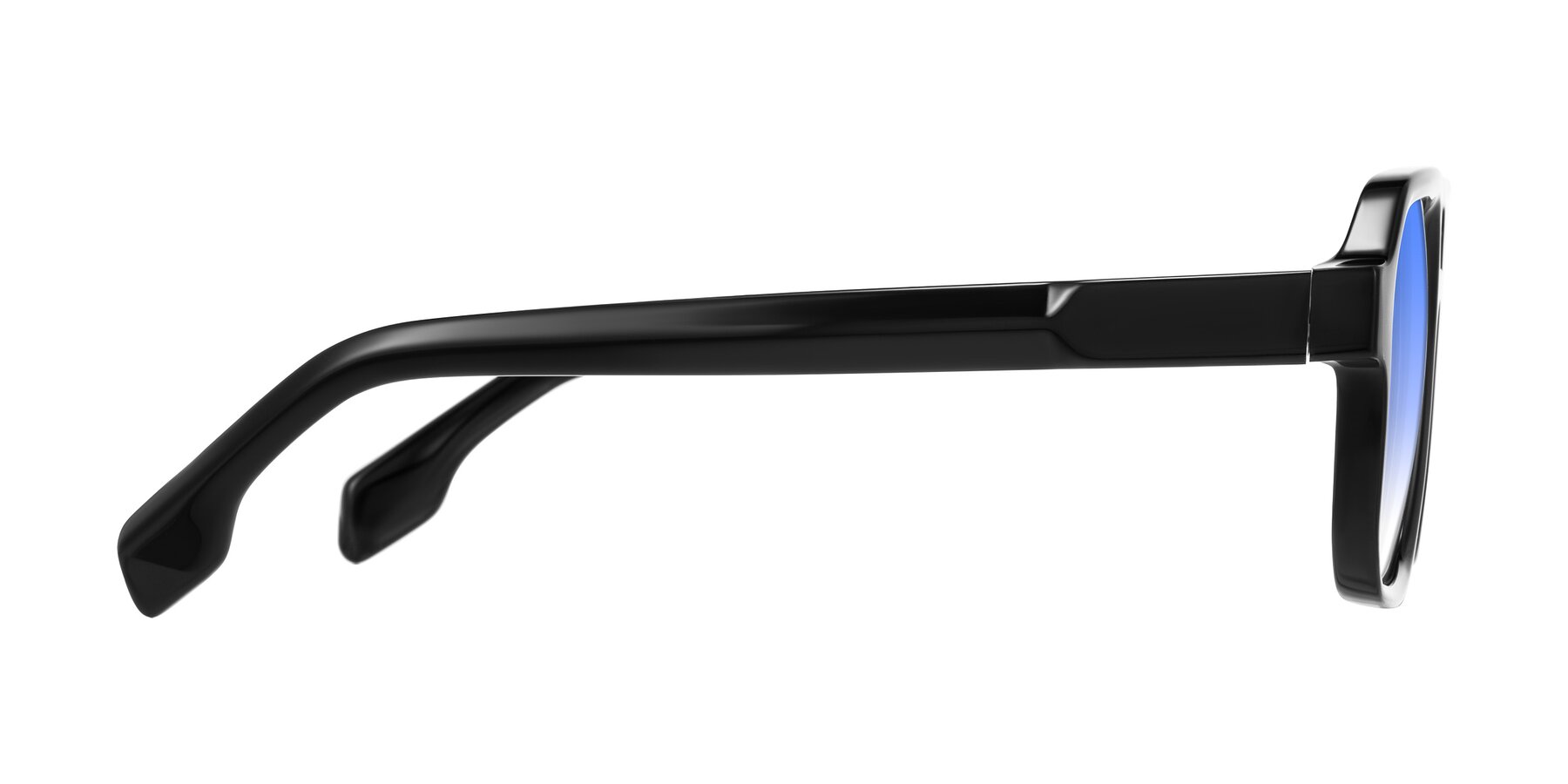 Side of Beizaai in Black with Blue Gradient Lenses