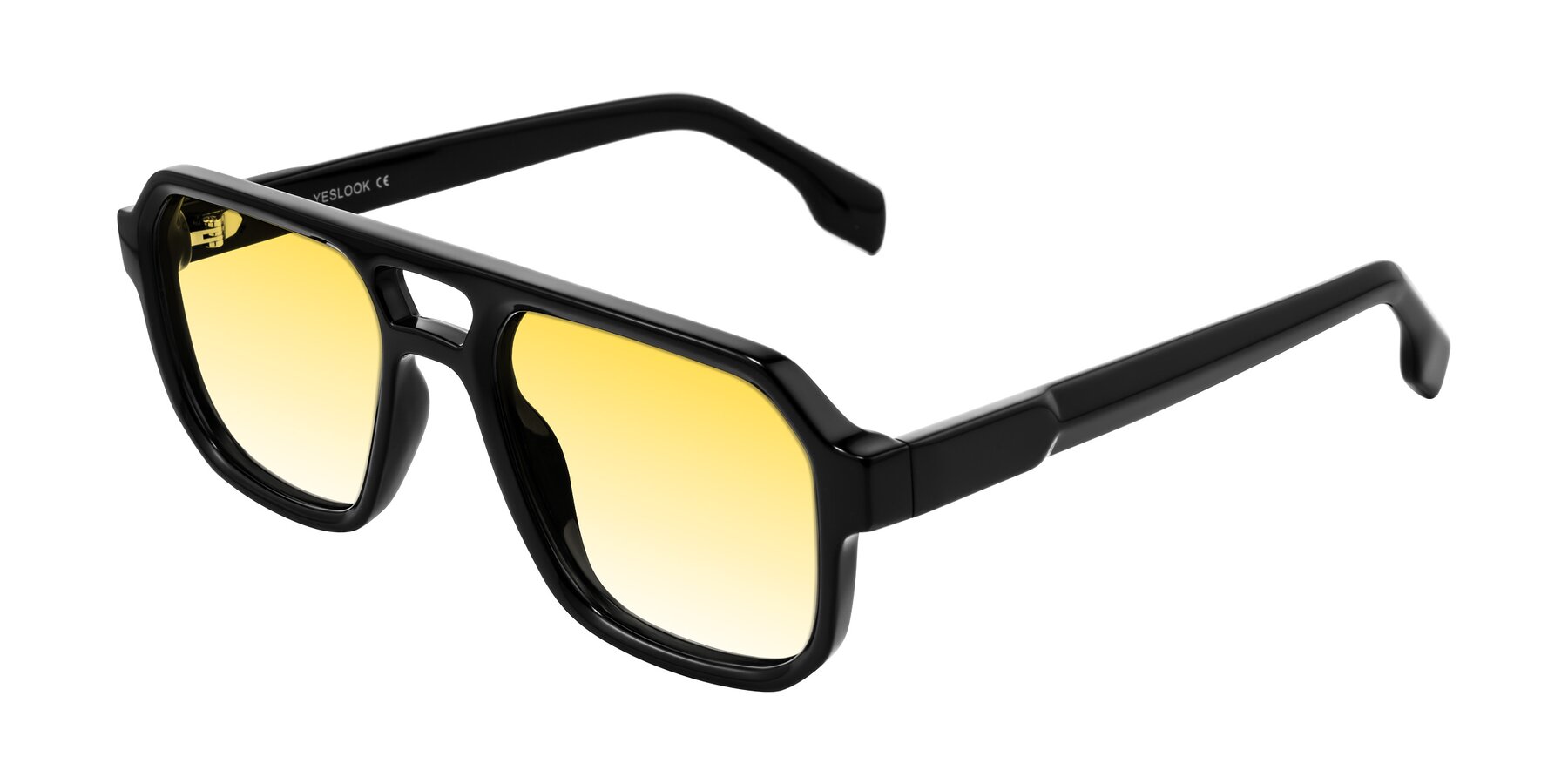 Angle of Beizaai in Black with Yellow Gradient Lenses