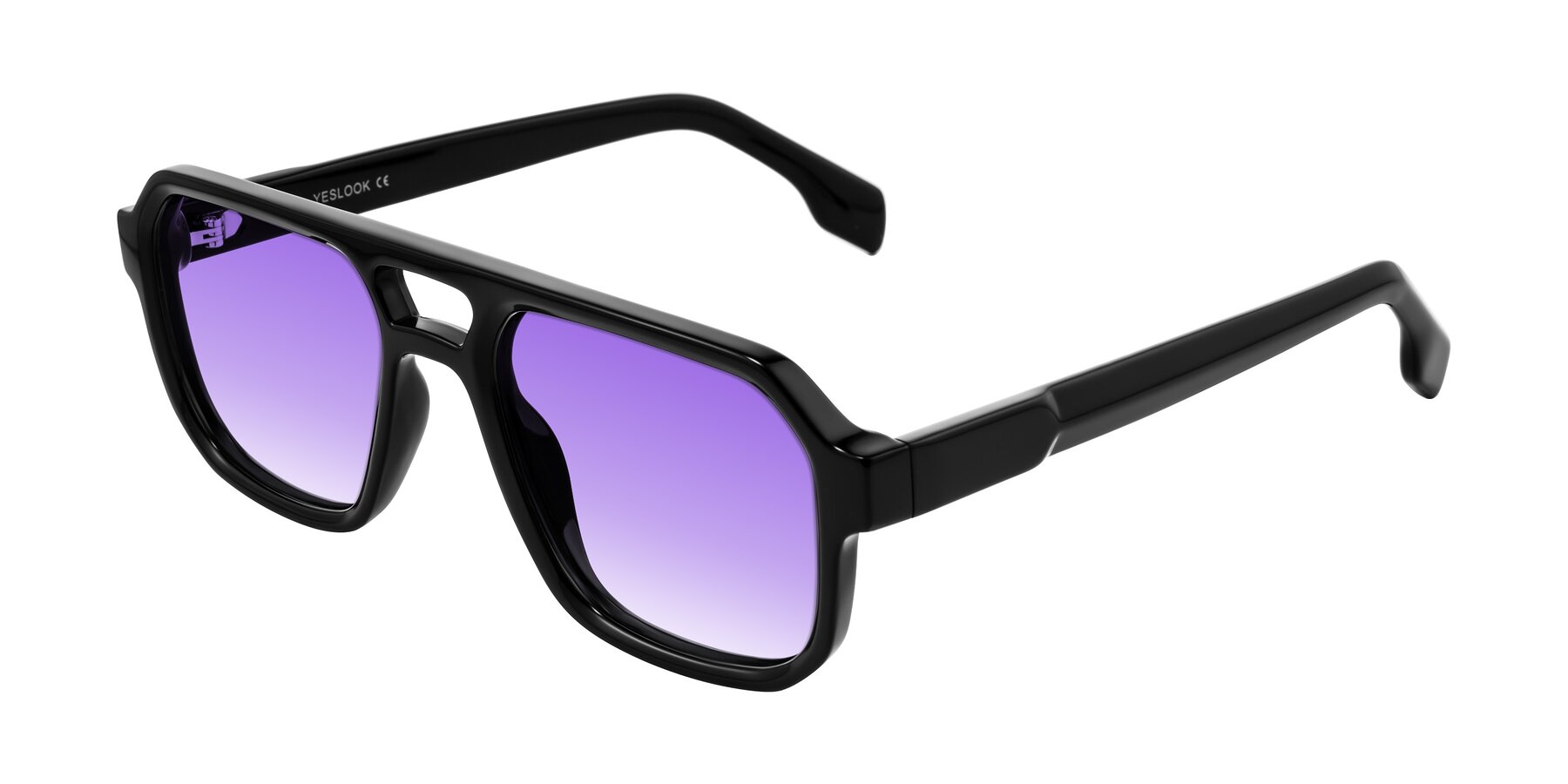 Angle of Beizaai in Black with Purple Gradient Lenses