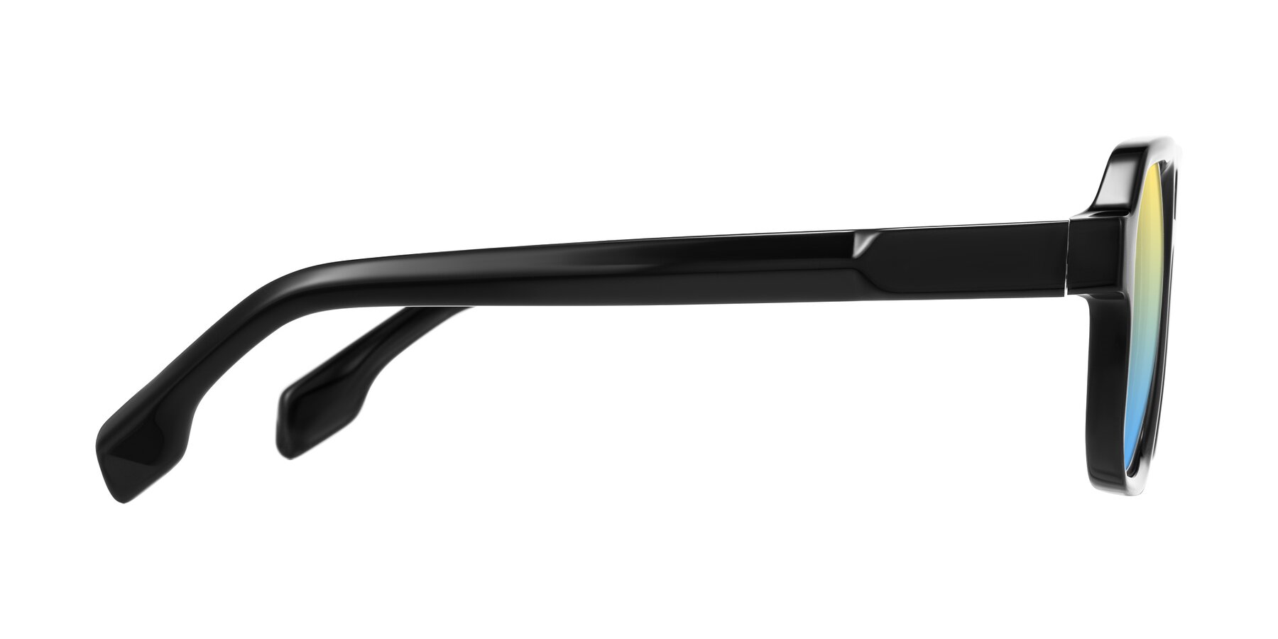 Side of Beizaai in Black with Yellow / Blue Gradient Lenses
