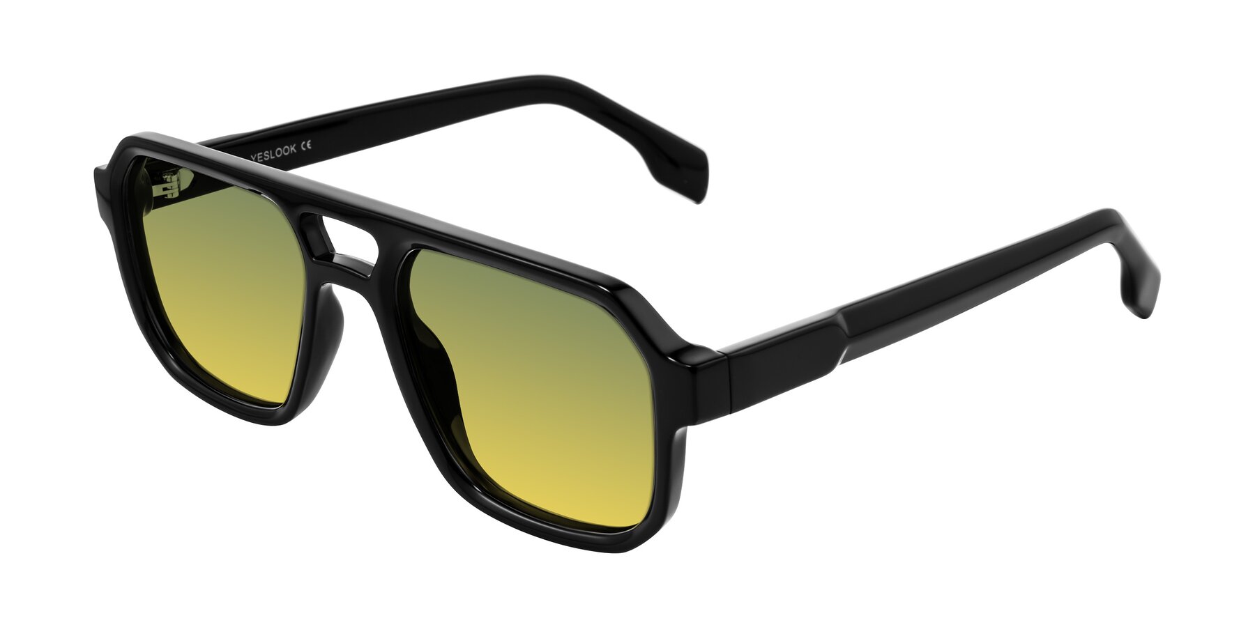 Angle of Beizaai in Black with Green / Yellow Gradient Lenses