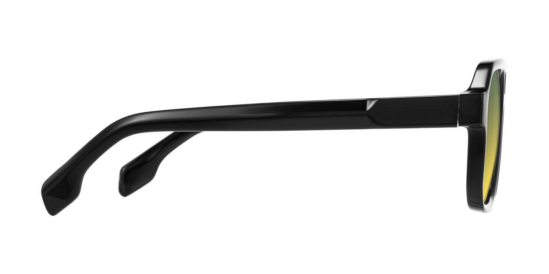 Side of Beizaai in Black with Green / Yellow Gradient Lenses