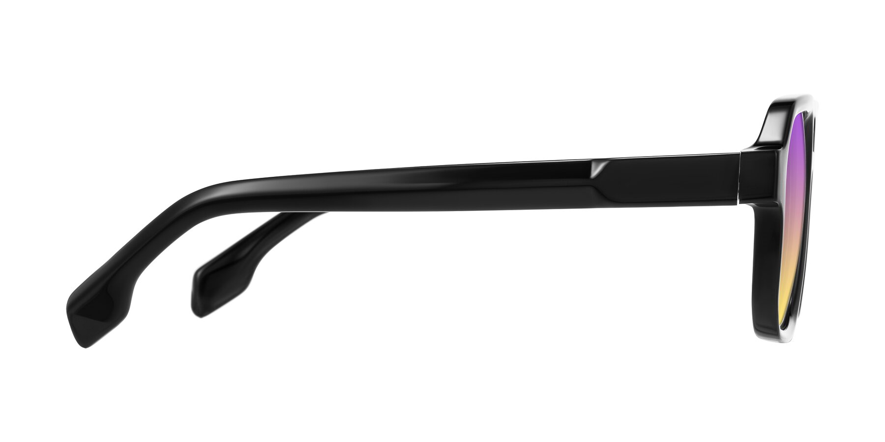 Side of Beizaai in Black with Purple / Yellow Gradient Lenses
