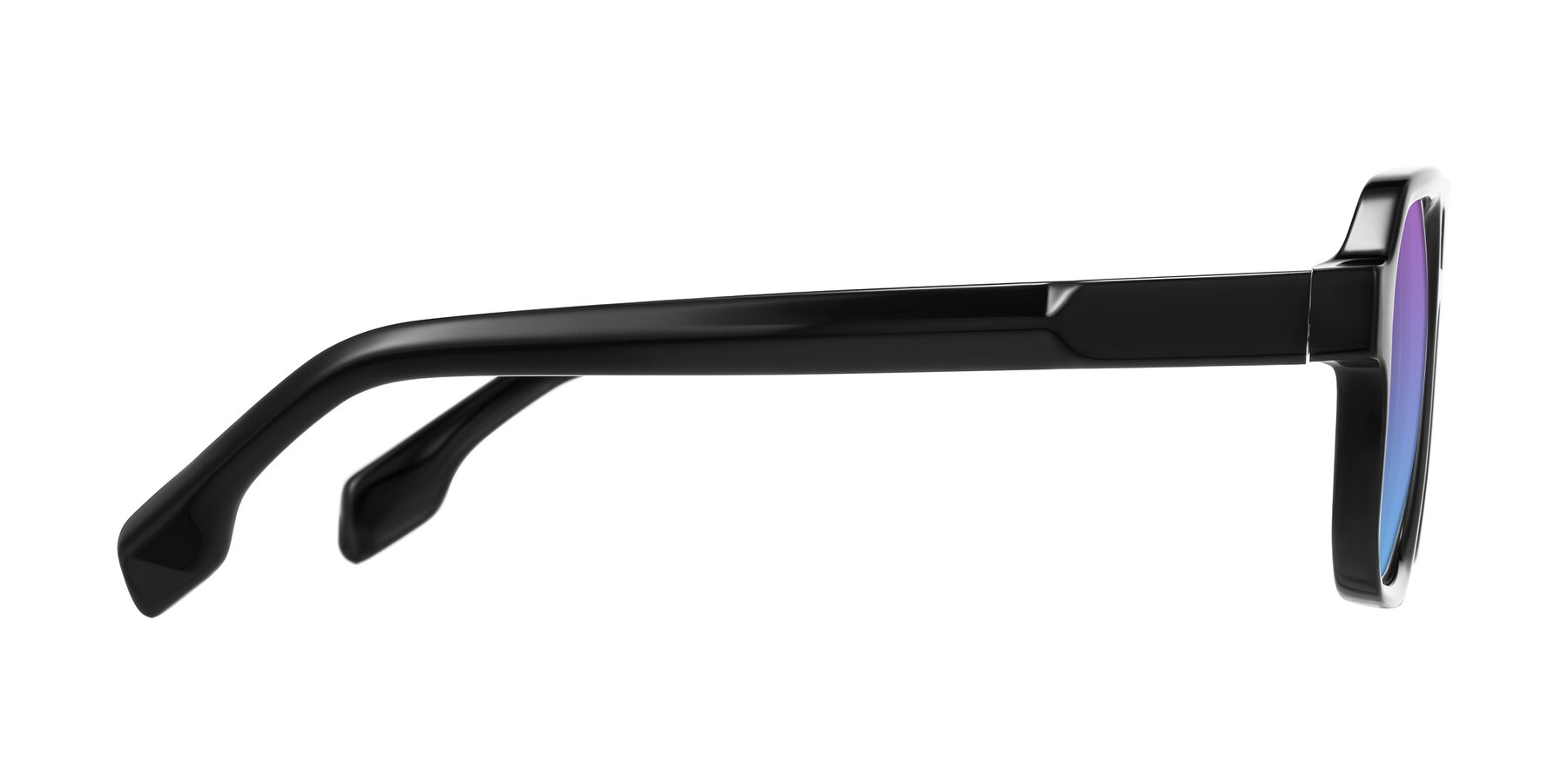 Side of Beizaai in Black with Purple / Blue Gradient Lenses