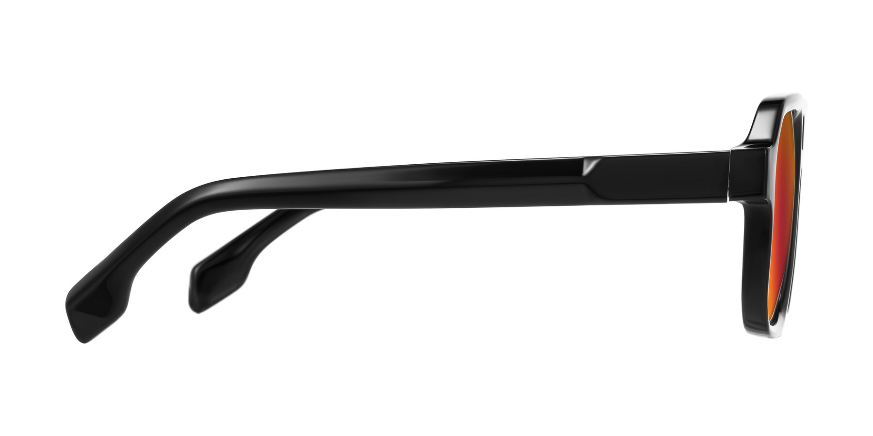 Side of Beizaai in Black with Red Gold Mirrored Lenses