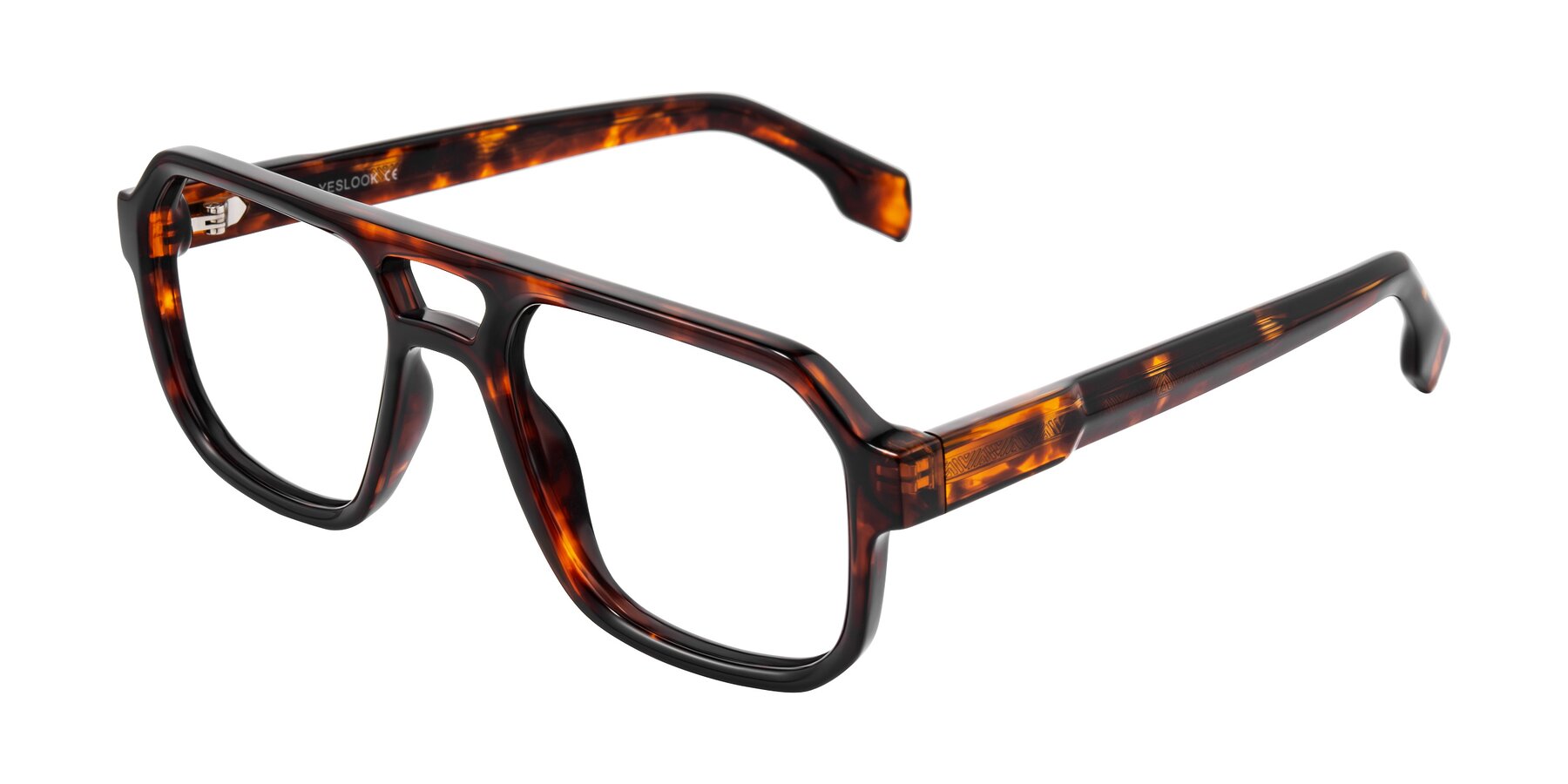 Angle of Beizaai in Tortoise with Clear Eyeglass Lenses
