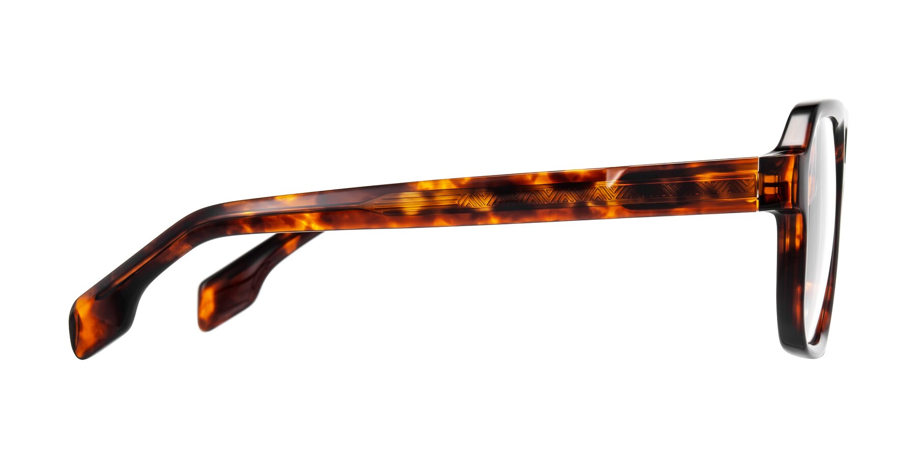 Side of Beizaai in Tortoise with Clear Eyeglass Lenses