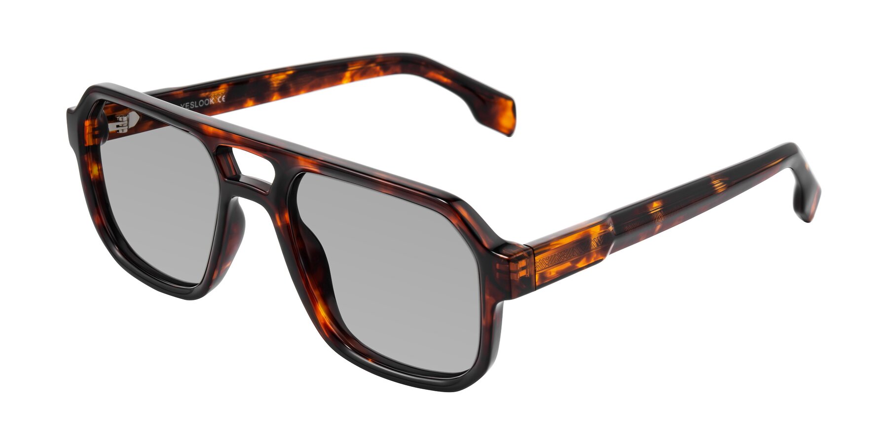 Angle of Beizaai in Tortoise with Light Gray Tinted Lenses