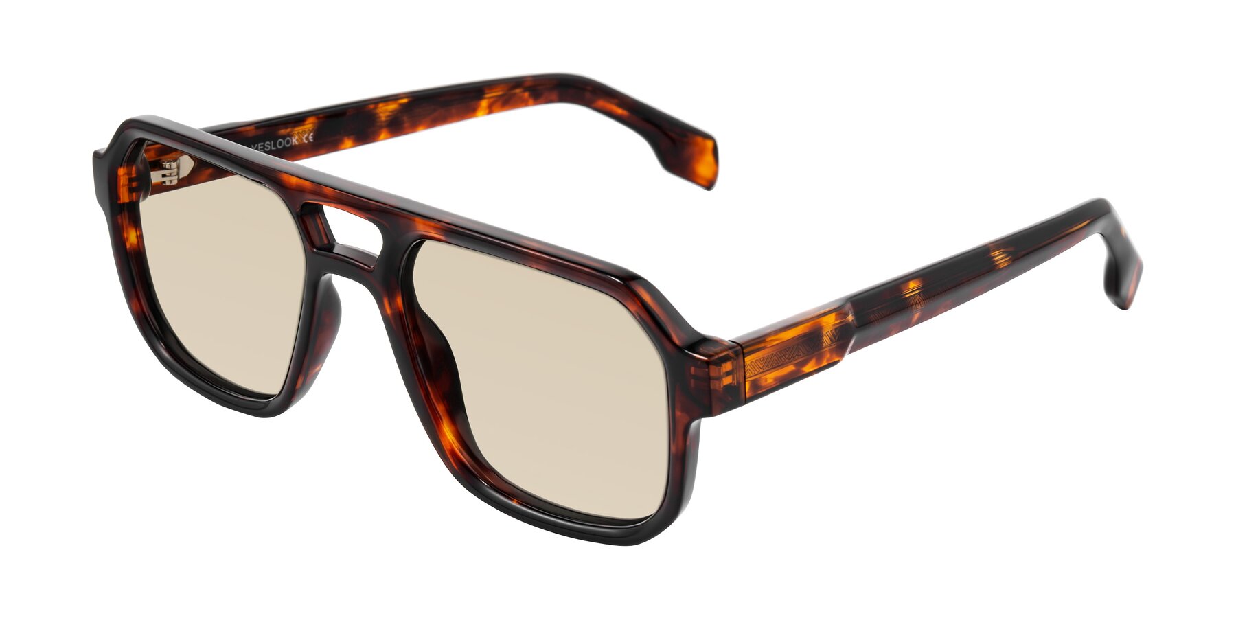 Angle of Beizaai in Tortoise with Light Brown Tinted Lenses