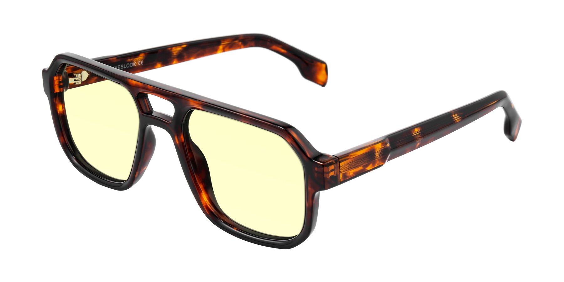 Angle of Beizaai in Tortoise with Light Yellow Tinted Lenses
