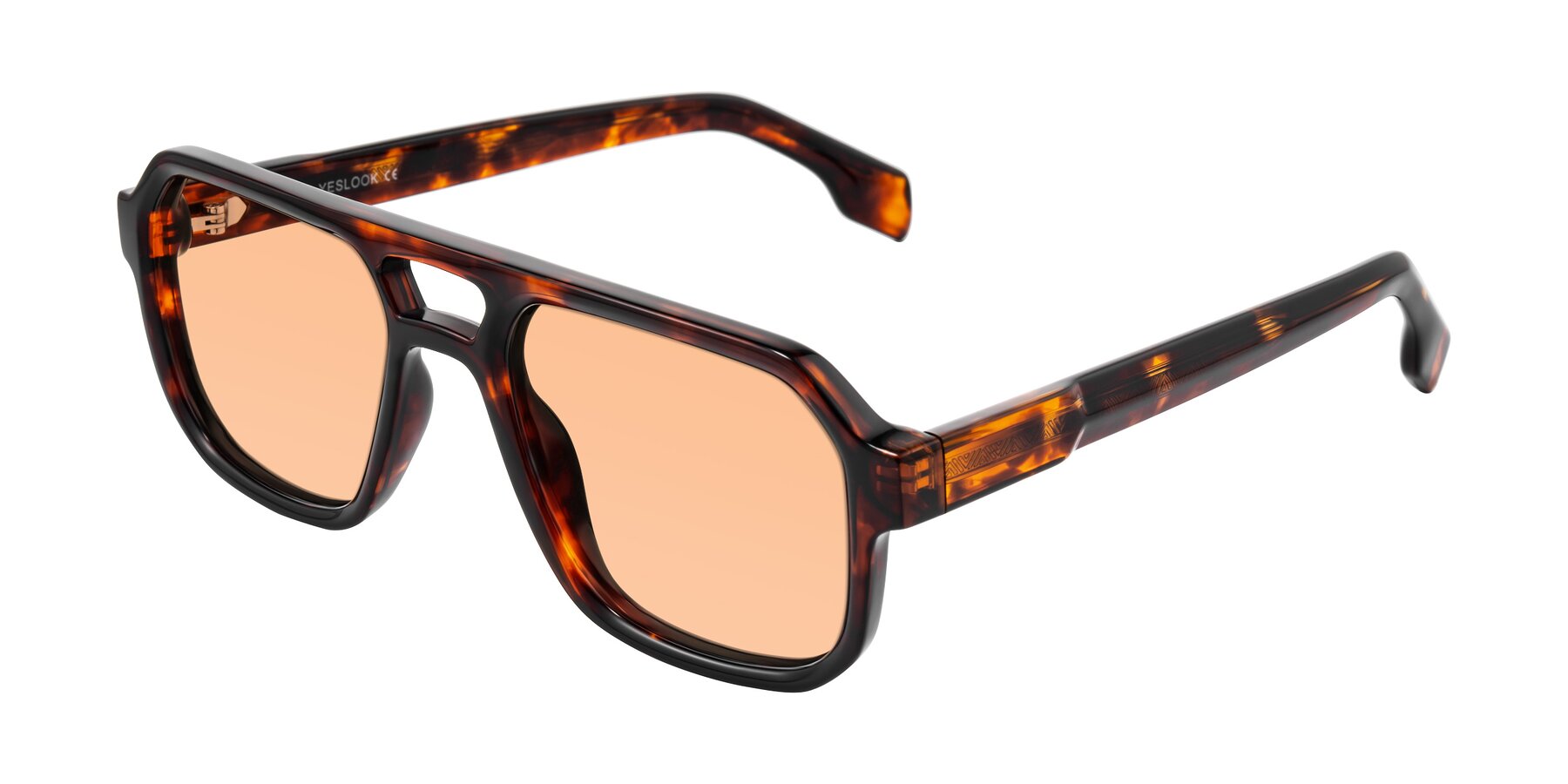 Angle of Beizaai in Tortoise with Light Orange Tinted Lenses