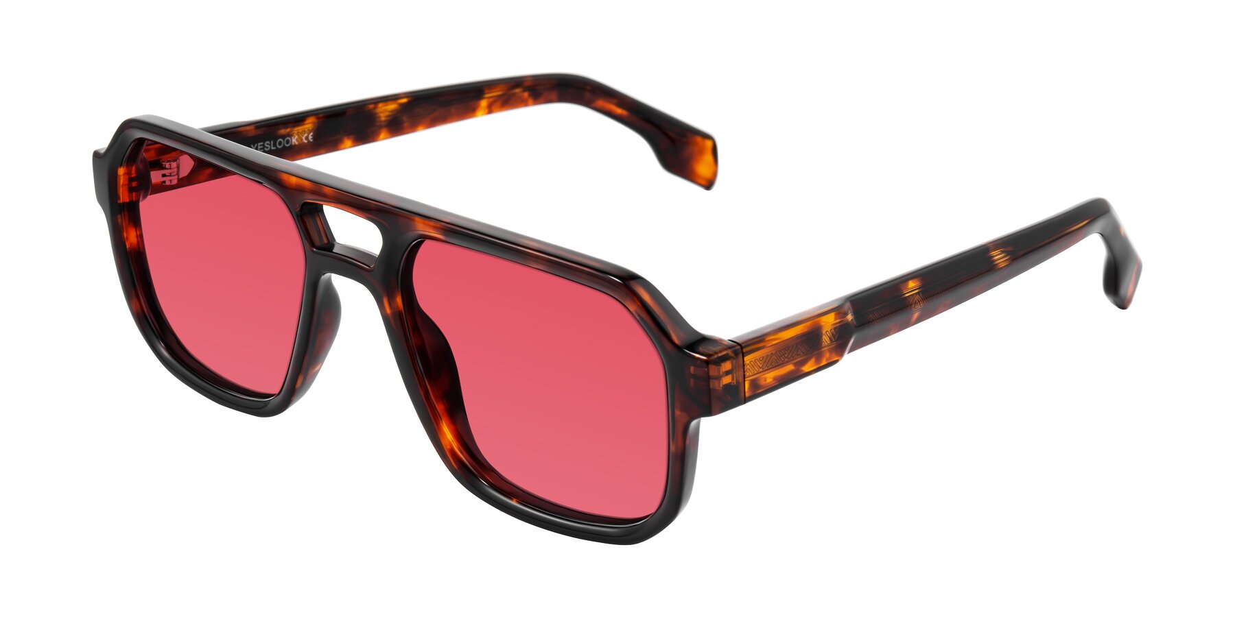 Angle of Beizaai in Tortoise with Red Tinted Lenses