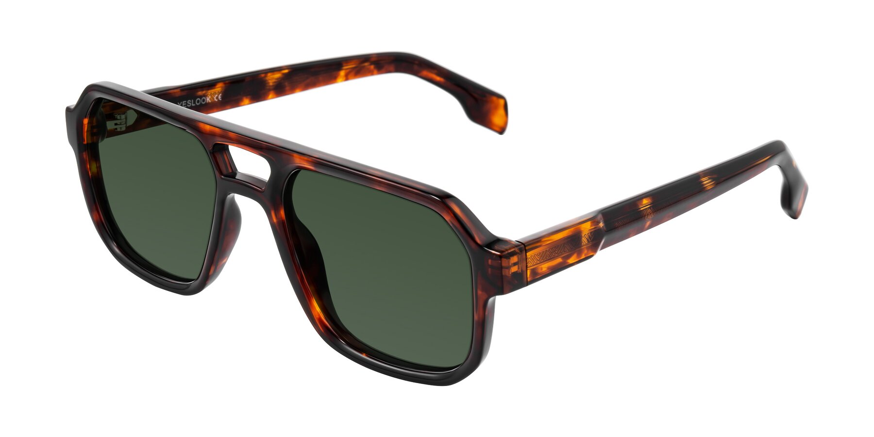 Angle of Beizaai in Tortoise with Green Tinted Lenses