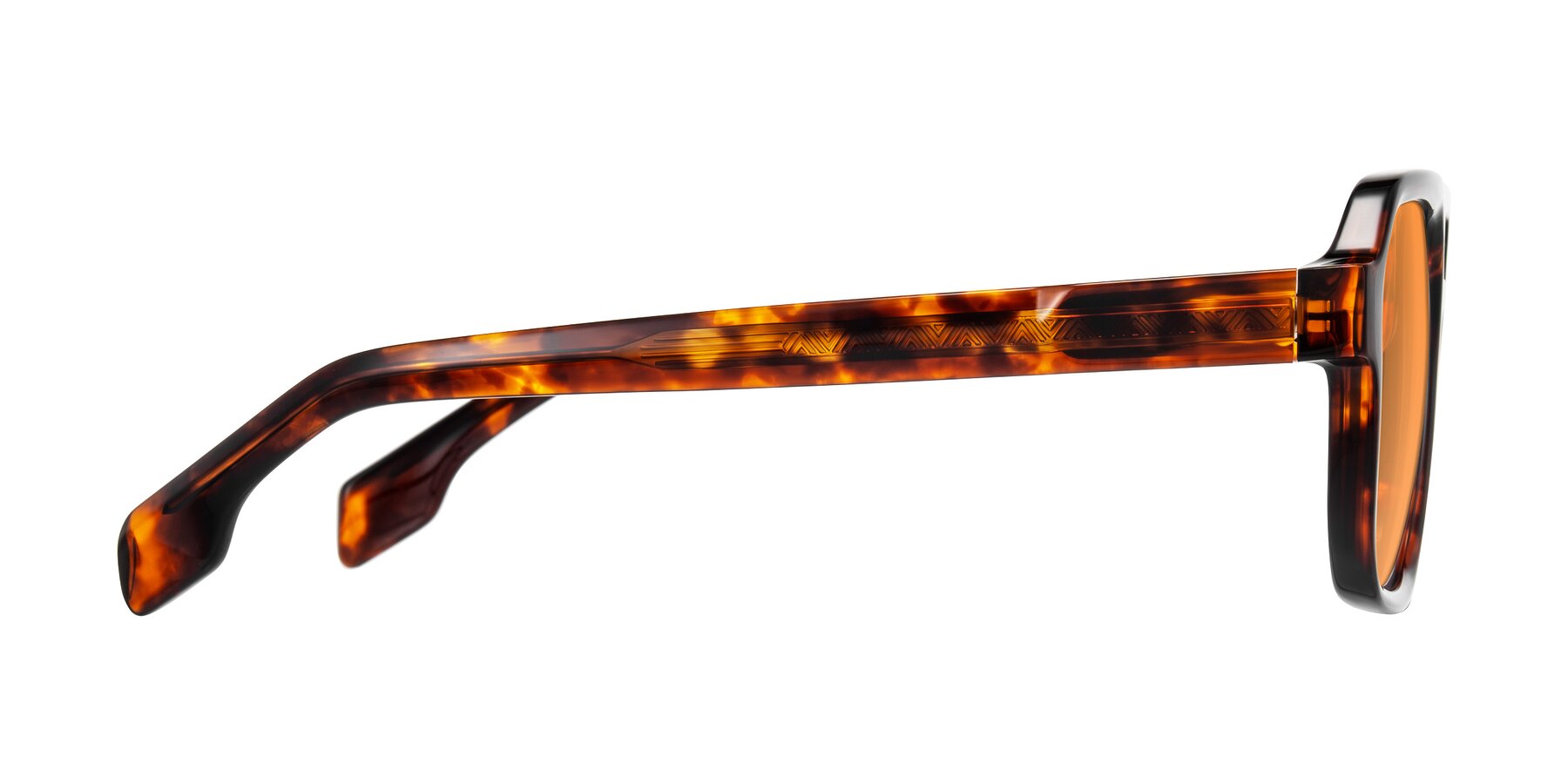 Side of Beizaai in Tortoise with Orange Tinted Lenses