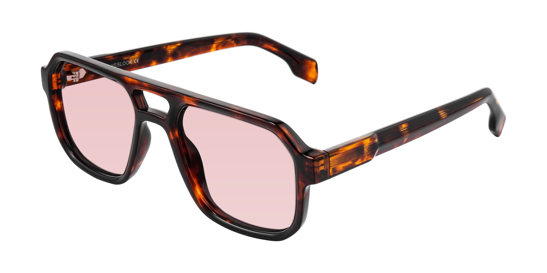 Angle of Beizaai in Tortoise with Light Garnet Tinted Lenses