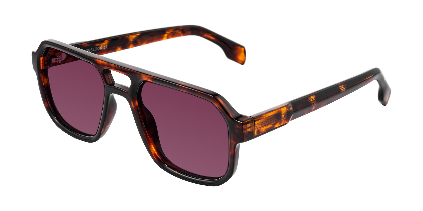 Angle of Beizaai in Tortoise with Wine Tinted Lenses