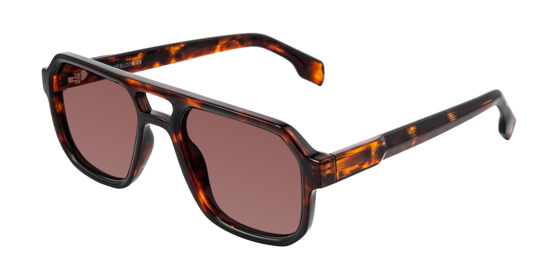 Angle of Beizaai in Tortoise with Garnet Tinted Lenses