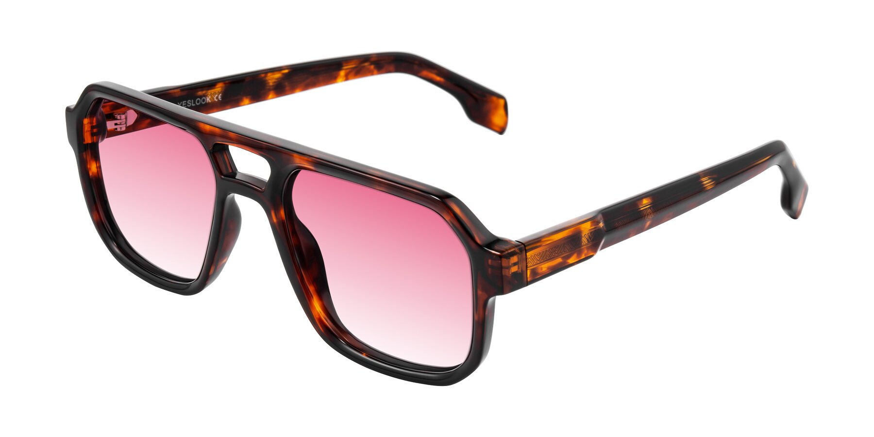 Angle of Beizaai in Tortoise with Pink Gradient Lenses