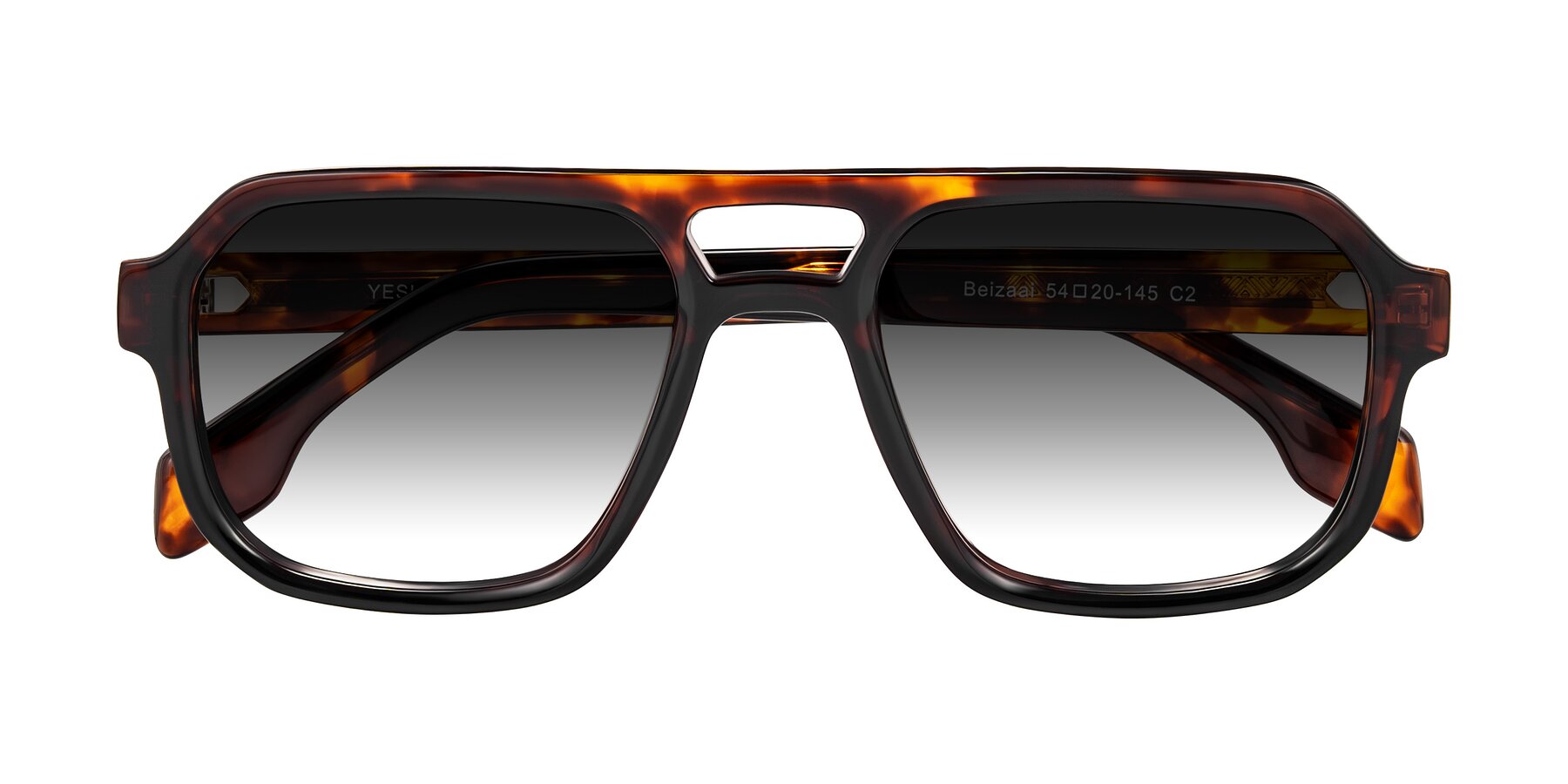 Folded Front of Beizaai in Tortoise with Gray Gradient Lenses