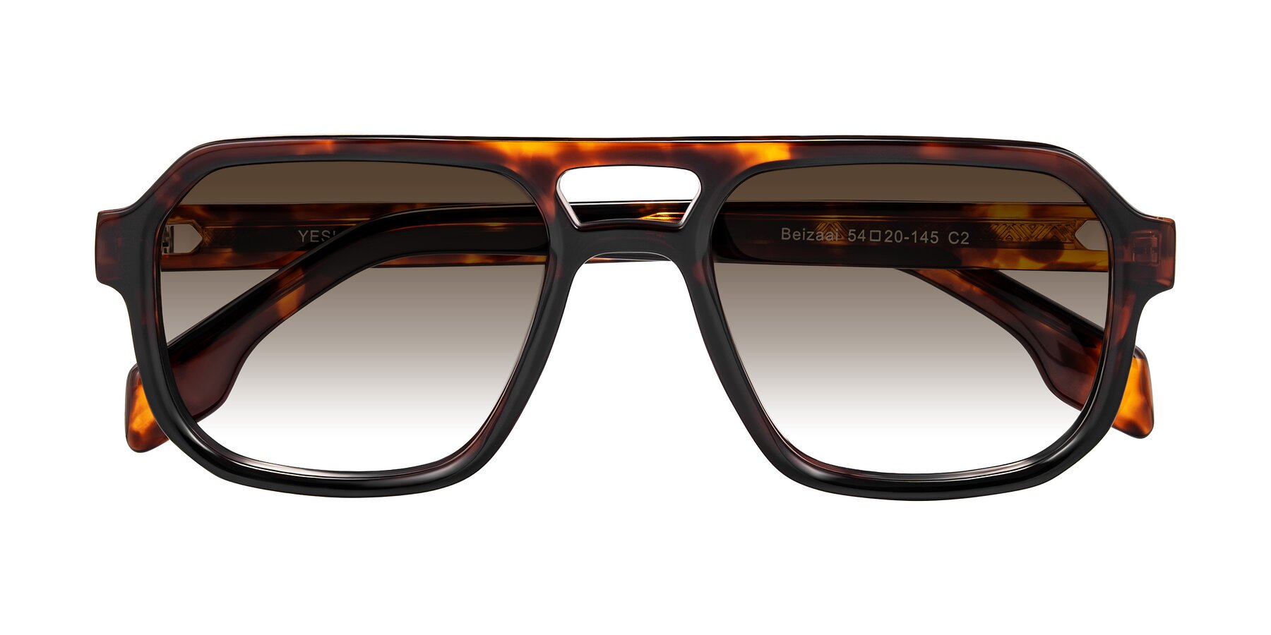 Folded Front of Beizaai in Tortoise with Brown Gradient Lenses